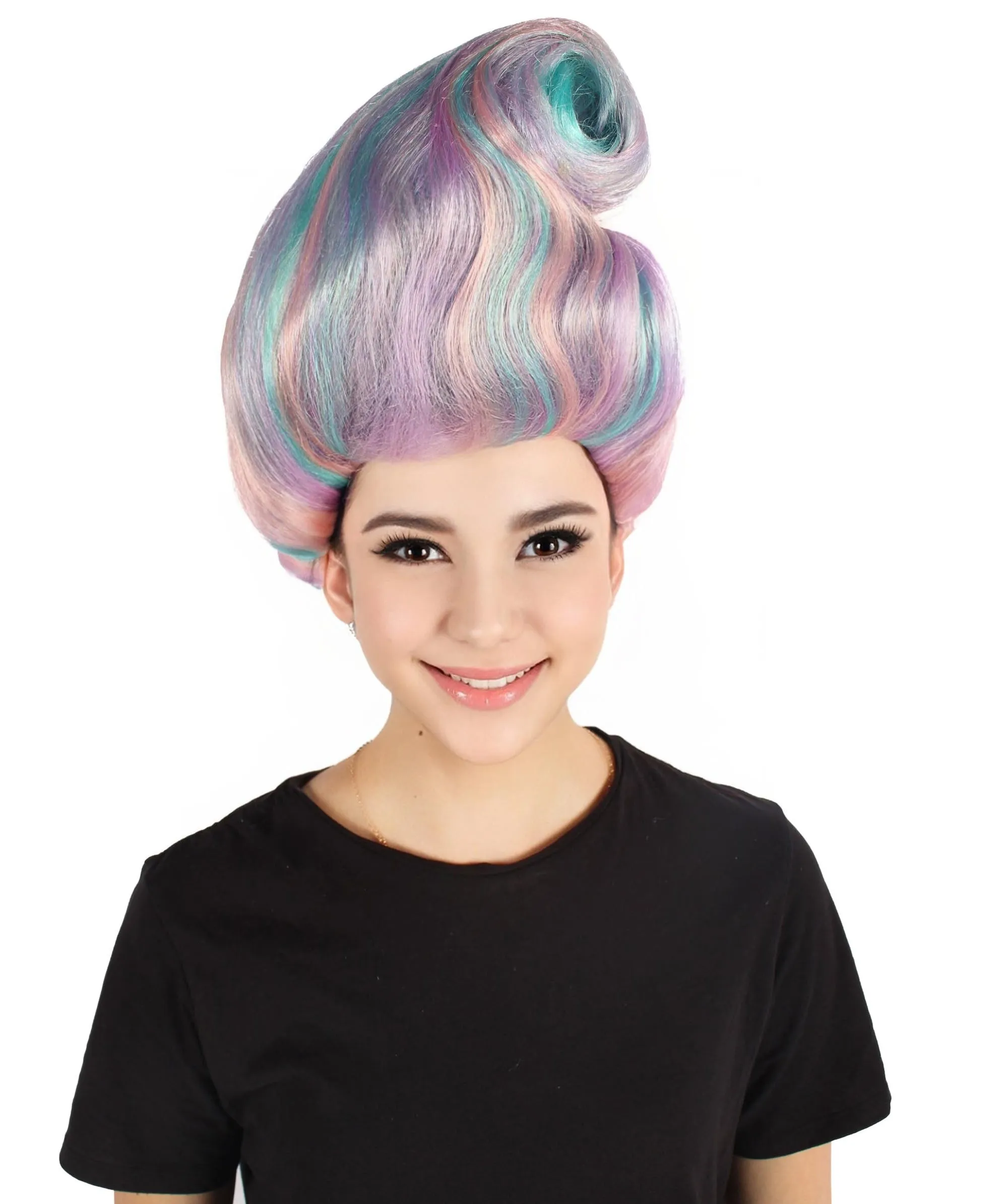 Adult Women’s Drag Queen Rainbow Wig I Perfect for Halloween I Flame-retardant Synthetic Fiber