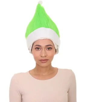 Adult Women’s Lime Green Santa's Sidekick Wig | Christmas Troll Wigs | Premium Breathable Capless Cap