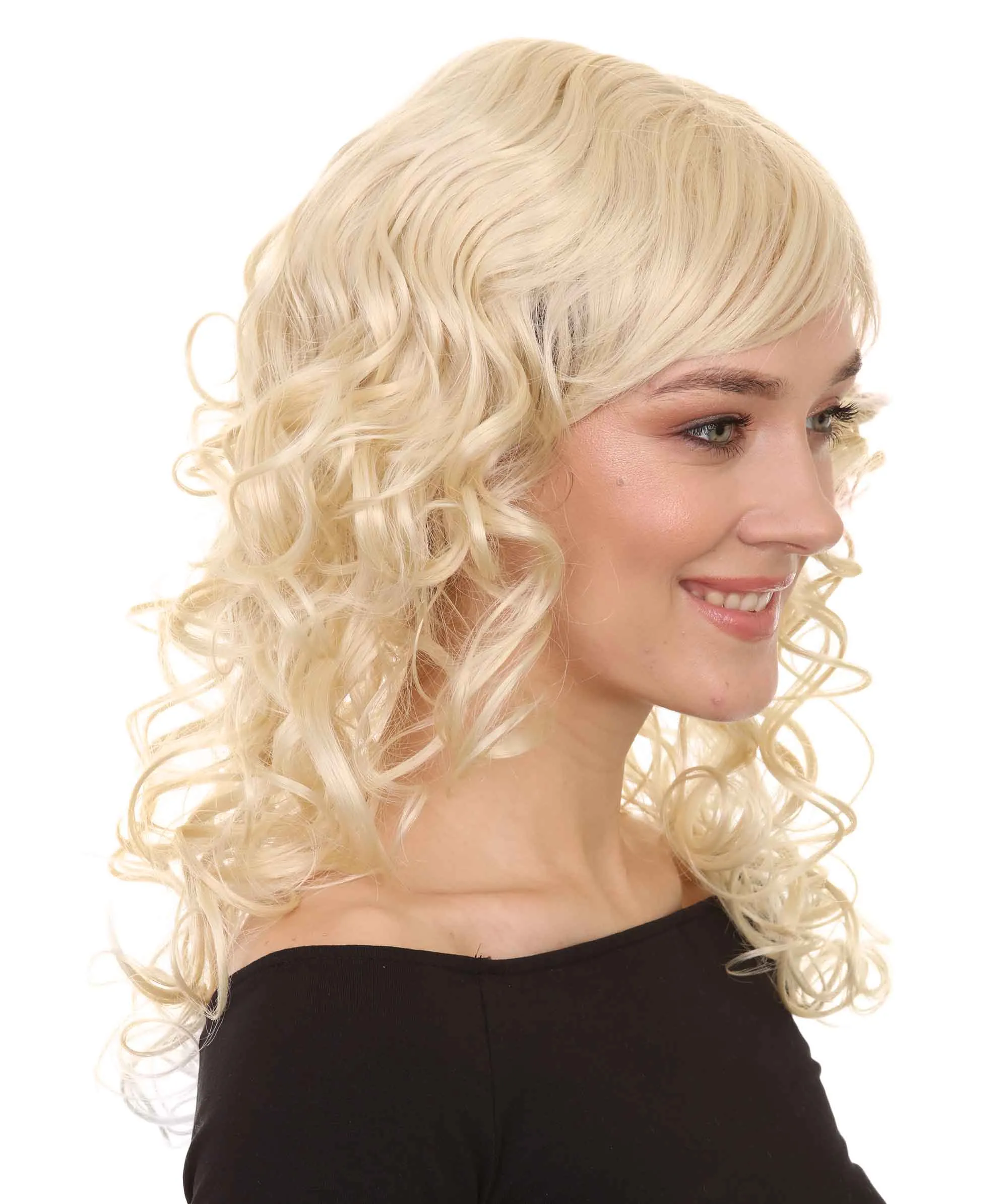 Adult Womens Wig | Curly Long Princess Blonde Cosplay Halloween Wig | Premium Breathable Capless Cap