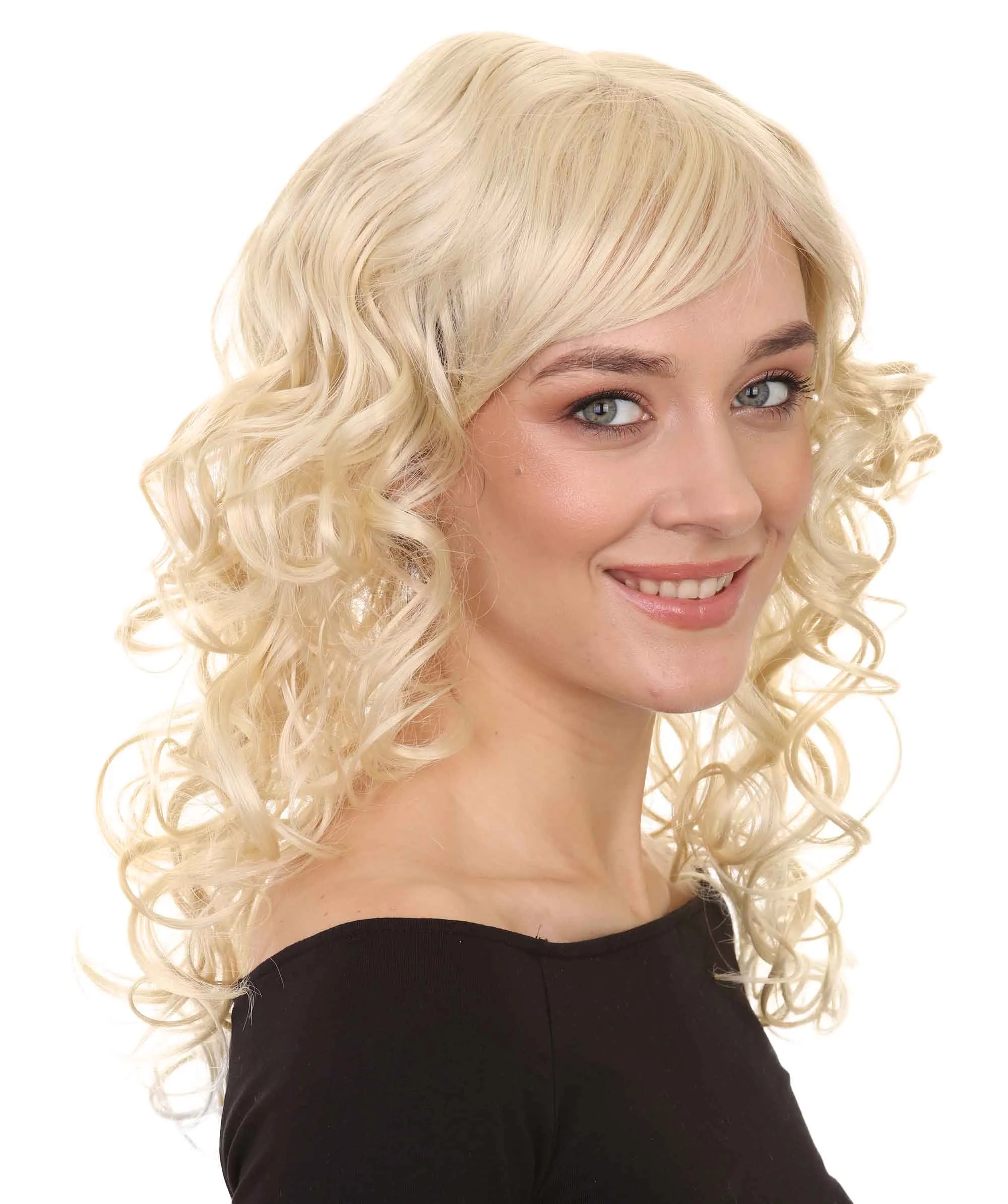 Adult Womens Wig | Curly Long Princess Blonde Cosplay Halloween Wig | Premium Breathable Capless Cap