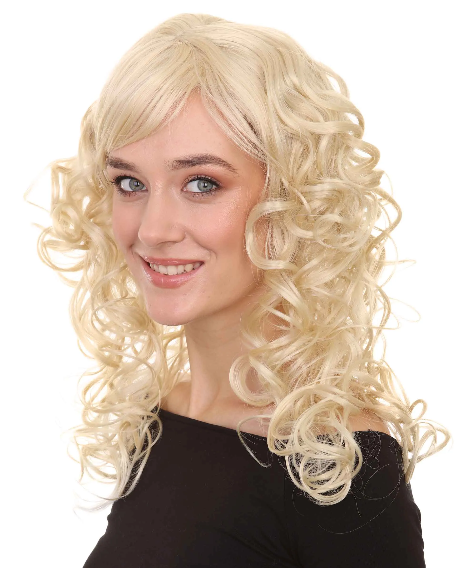 Adult Womens Wig | Curly Long Princess Blonde Cosplay Halloween Wig | Premium Breathable Capless Cap