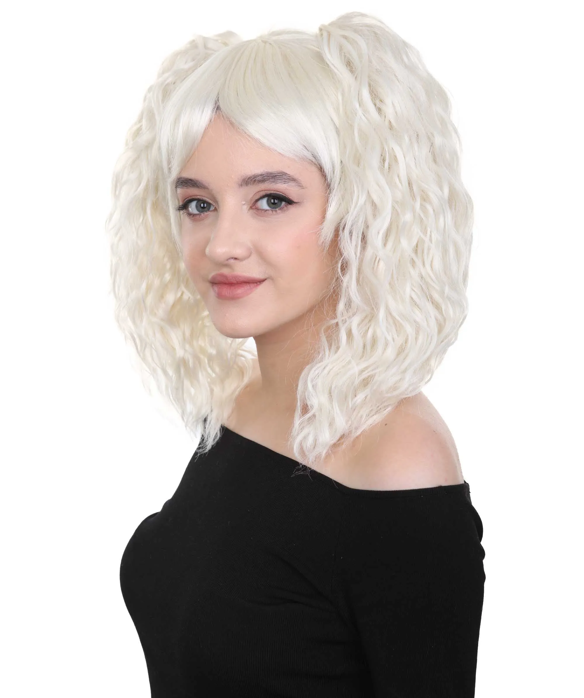 Adults Womens Wig | White TV/Movie Party Ready Fancy Cosplay Halloween Wig | Premium Breathable Capless Cap