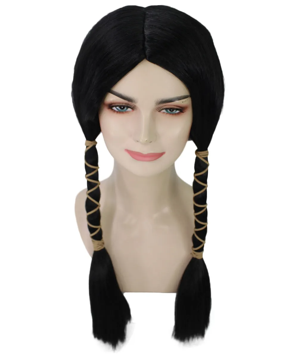 Animation Womens Wig | Black Braided Cosplay Halloween Wig | Premium Breathable Capless Cap