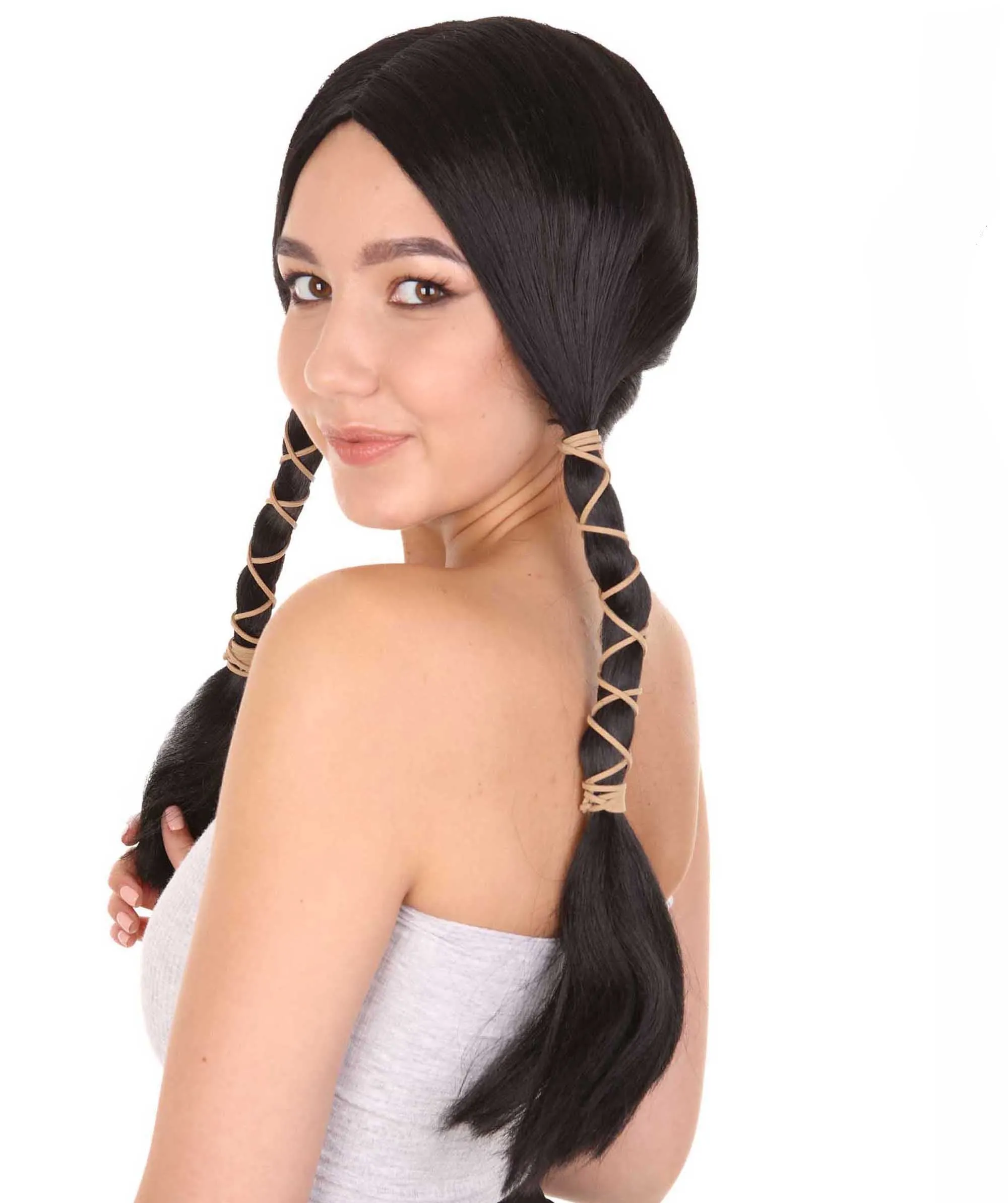 Animation Womens Wig | Black Braided Cosplay Halloween Wig | Premium Breathable Capless Cap