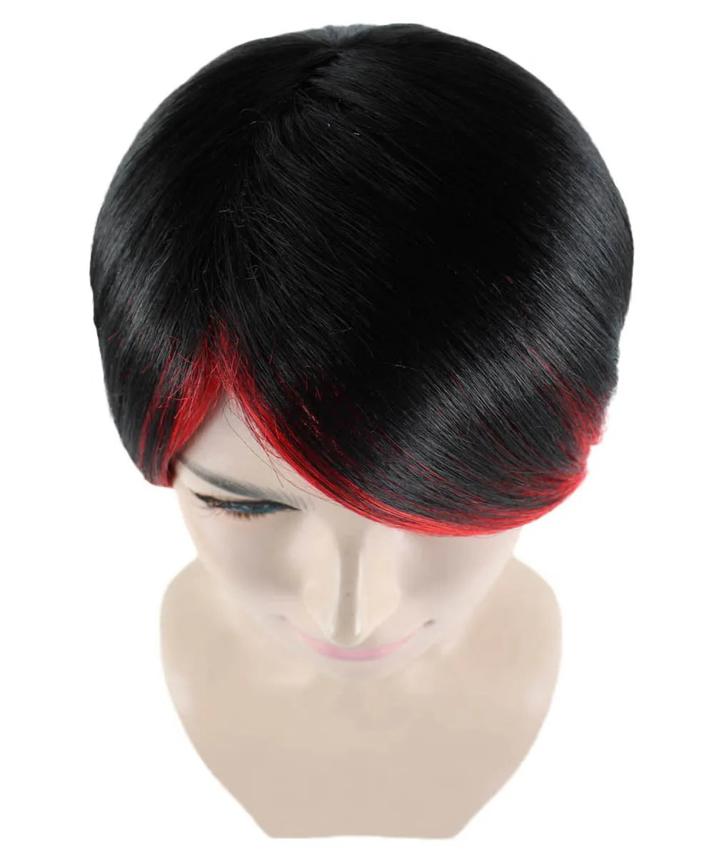 Anime Cosplay Party Black and Red Womens Wig | Cartoon Two Toned Cosplay Halloween Wig | Premium Breathable Capless Cap