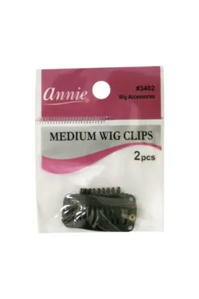 Annie #3402 Black Medium Wig Clips 2 ct