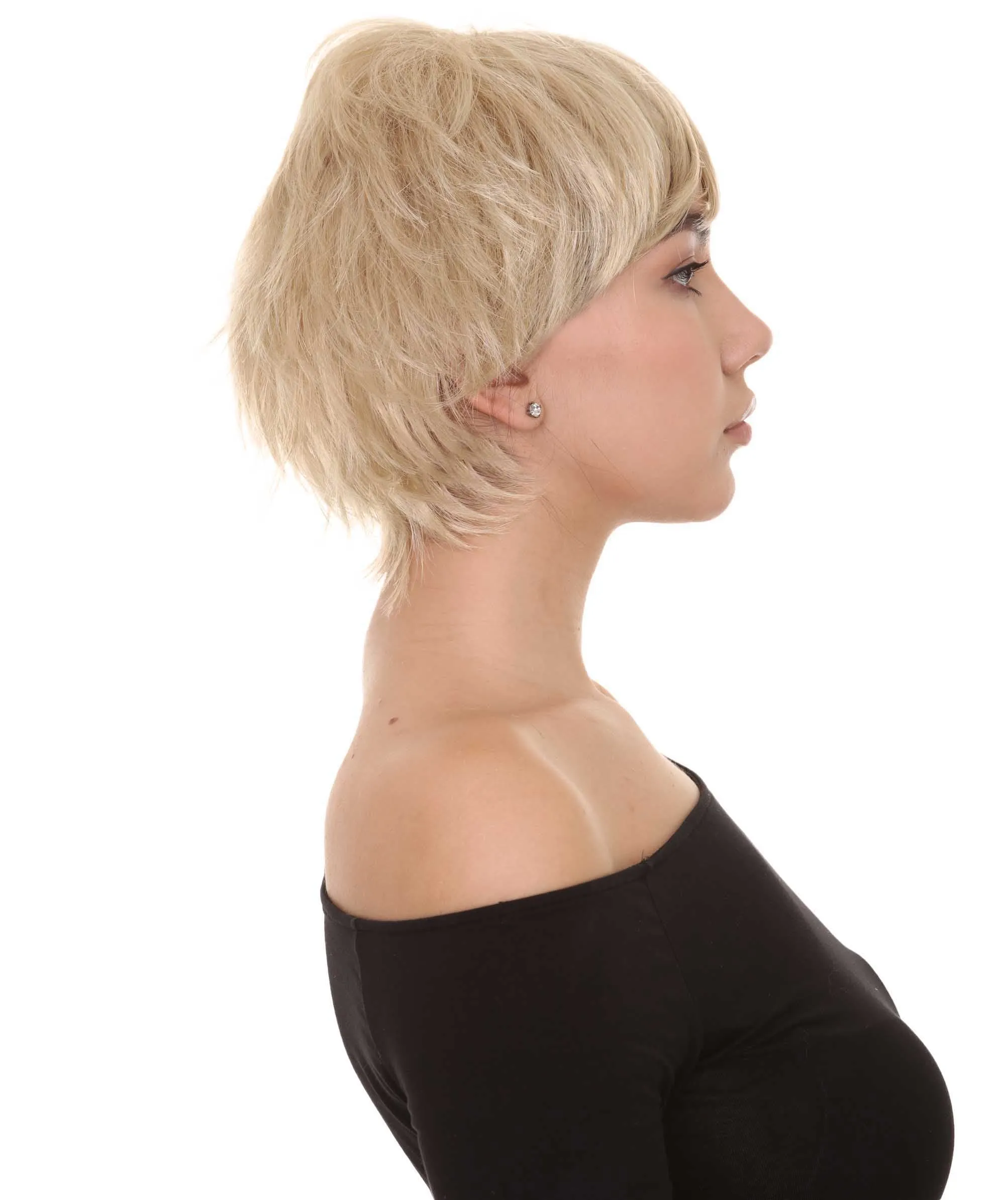 Blonde Short Womens Wig | Natural Looking Halloween Wig | Premium Breathable Capless Cap