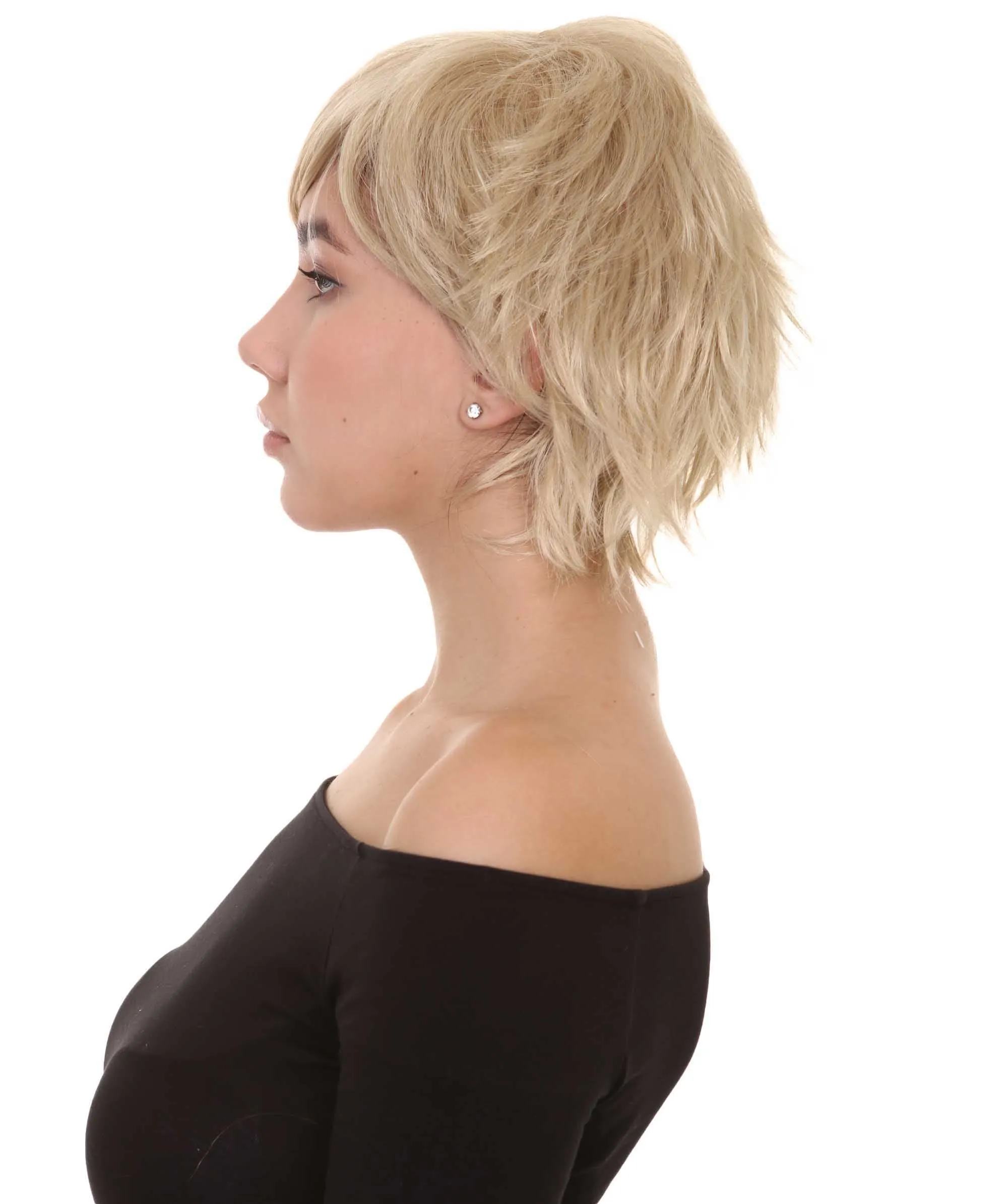 Blonde Short Womens Wig | Natural Looking Halloween Wig | Premium Breathable Capless Cap