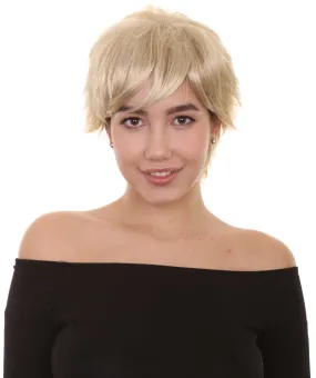 Blonde Short Womens Wig | Natural Looking Halloween Wig | Premium Breathable Capless Cap