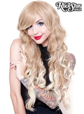 Classic Long Curly Blonde Ombre Womens Fashion Wig