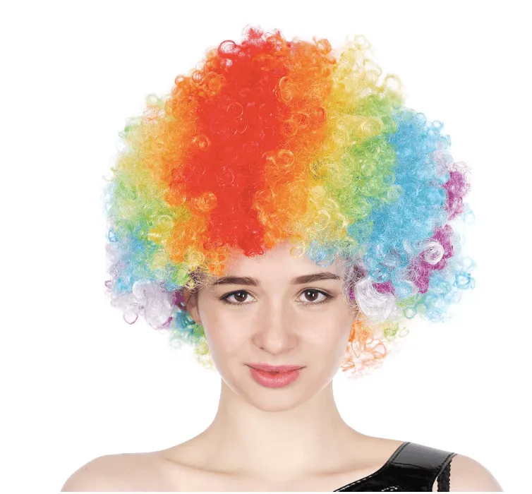 Clown Afro Wig - Rainbow