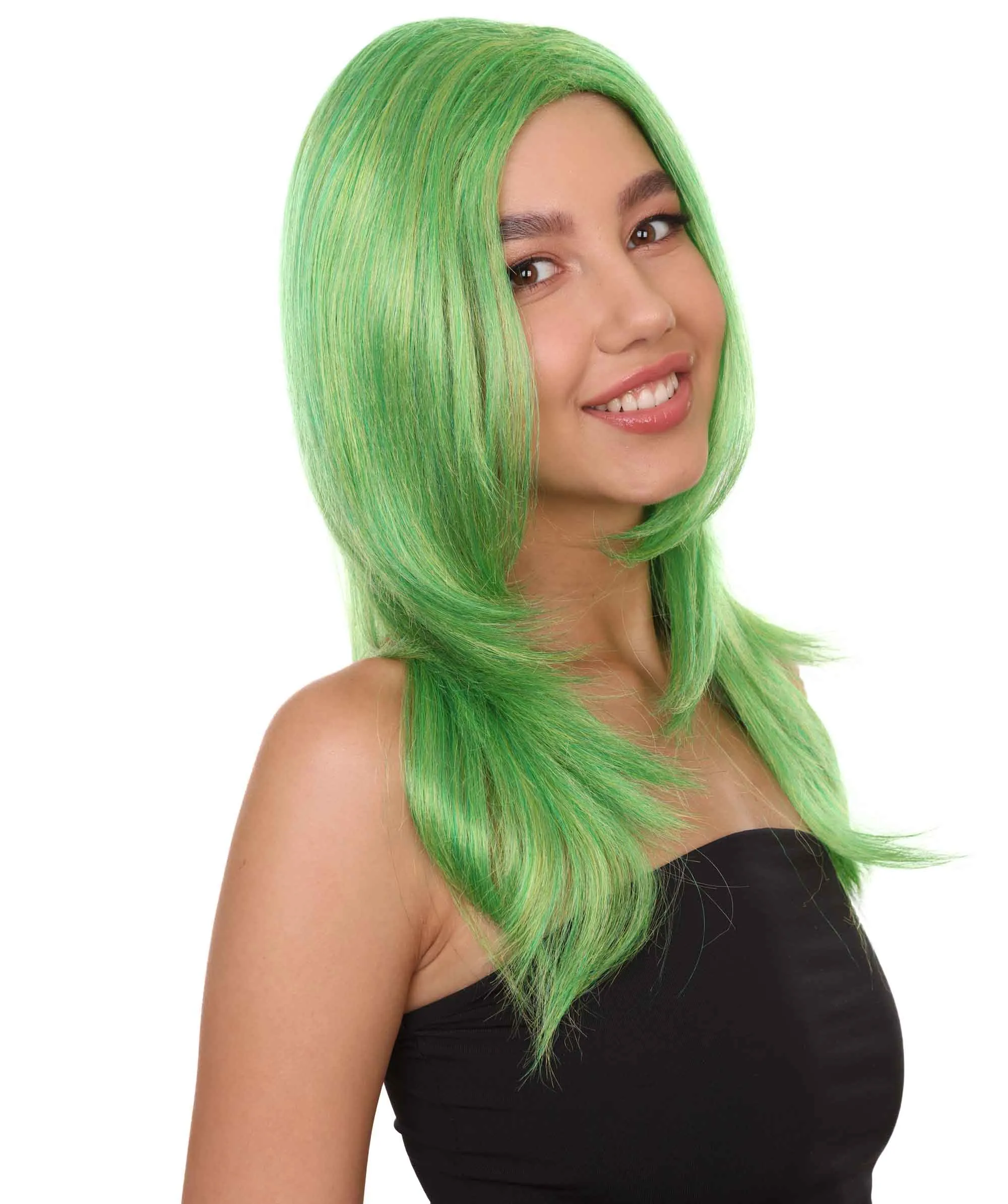 Clown Girl Green Long Wig | Character Cosplay Halloween Wig | Premium Breathable Capless Cap