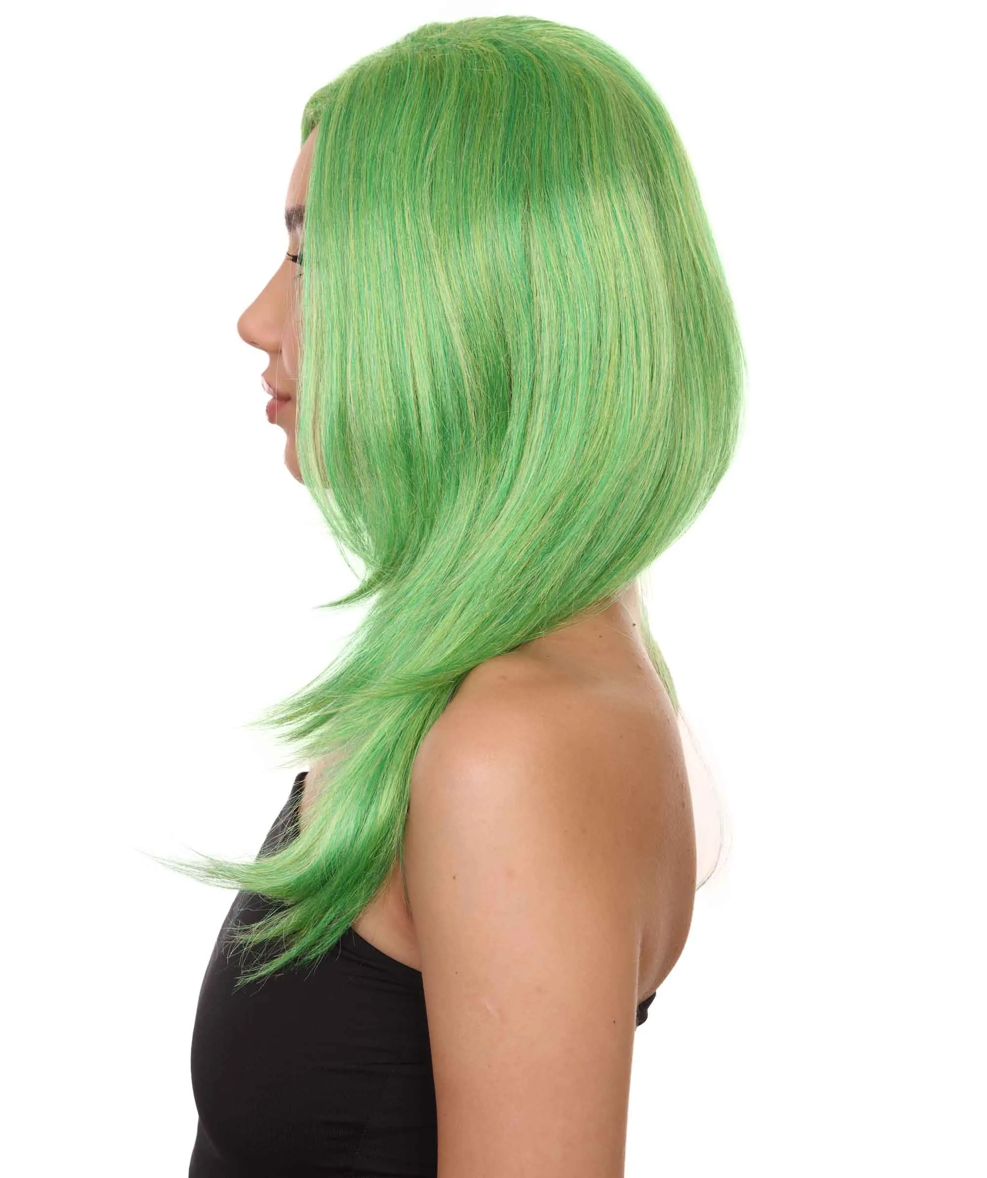 Clown Girl Green Long Wig | Character Cosplay Halloween Wig | Premium Breathable Capless Cap