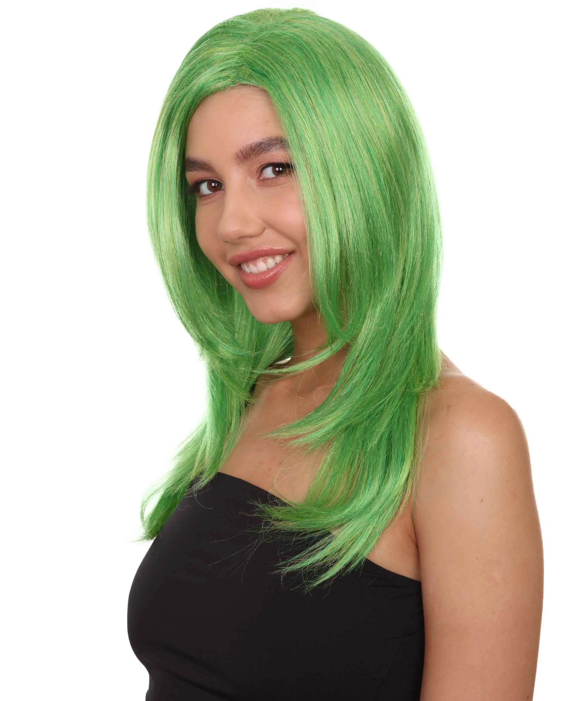 Clown Girl Green Long Wig | Character Cosplay Halloween Wig | Premium Breathable Capless Cap