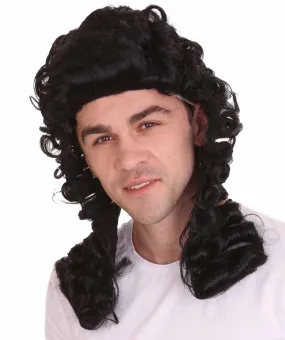 Colonial Curly Black Historical Wig | Premium Breathable Capless Cap