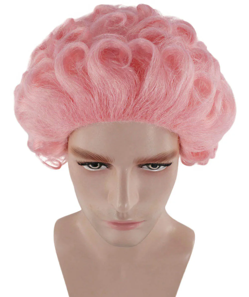 Colonial Curly Wigs | Pink Historical Wigs | Premium Breathable Capless Cap