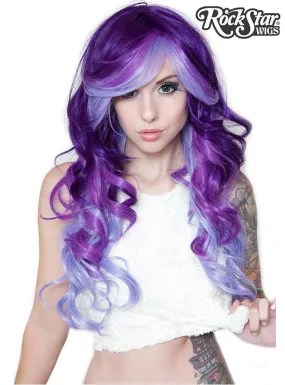 Deluxe Purple Possession Heat Resistant Long Curly Womens Wig