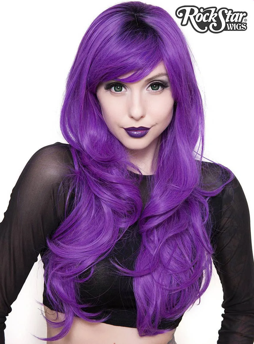 Deluxe Womens Uptown Girl Purple Heat Resistant Wig