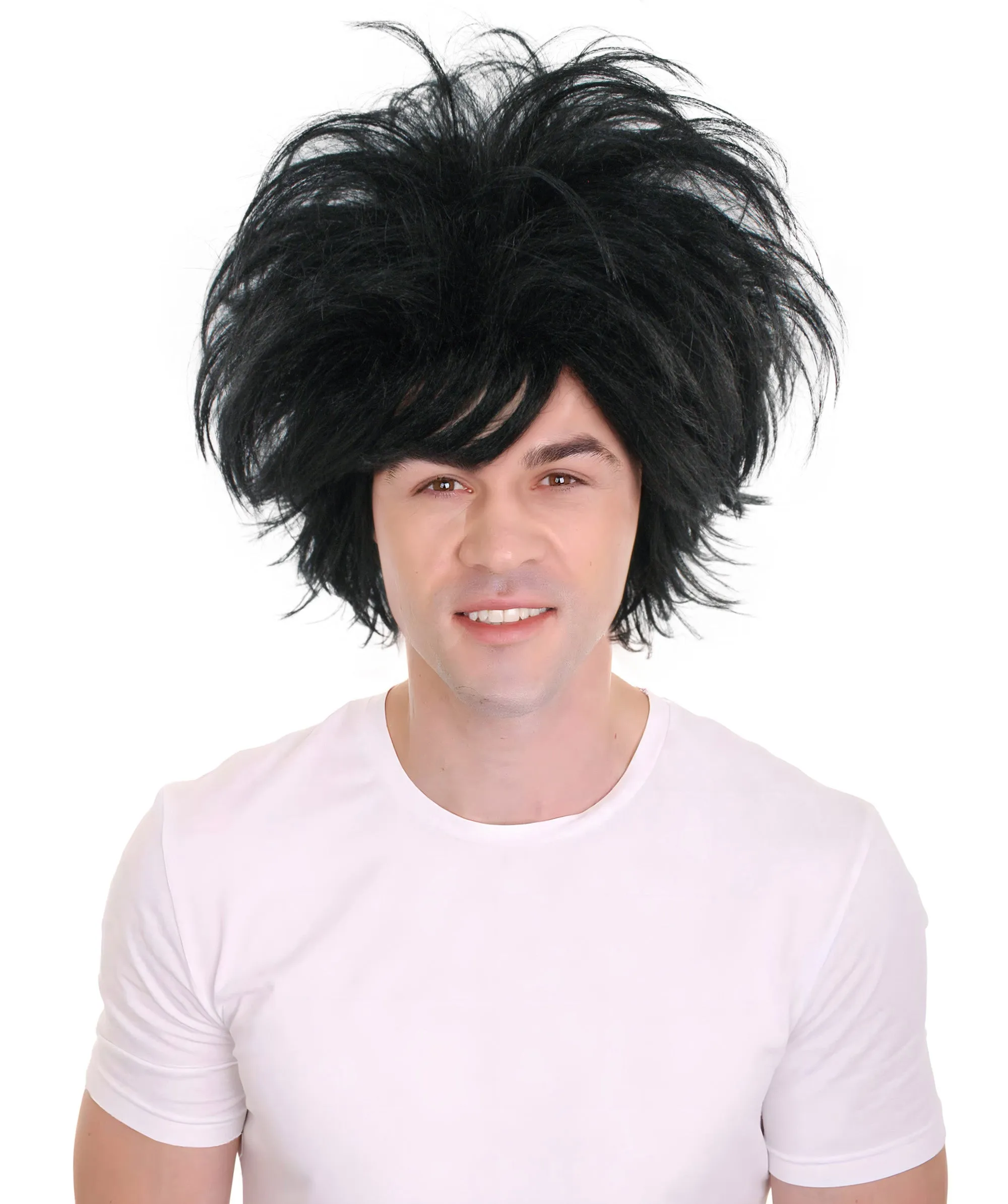 Edward Wig | Black TV/Movie Wigs | Premium Breathable Capless Cap