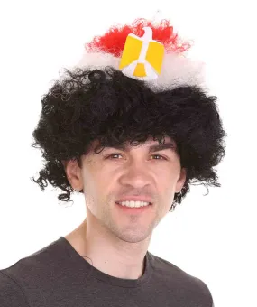 Egypt Flag Sport Afro Wig | Red White Black Wig