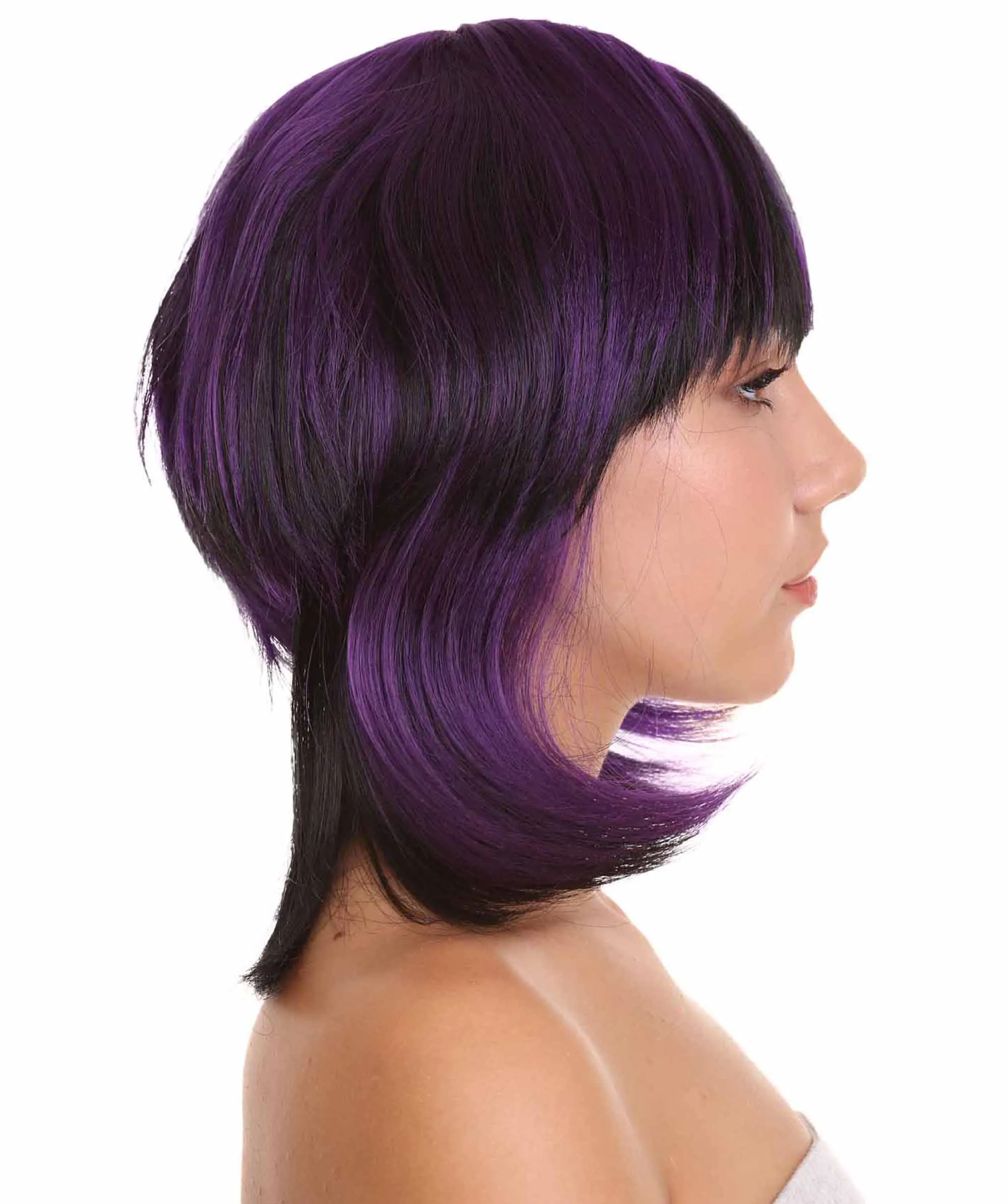 Ghost of the Shell | Black & Purple Cosplay Wig | Premium Breathable Capless Cap