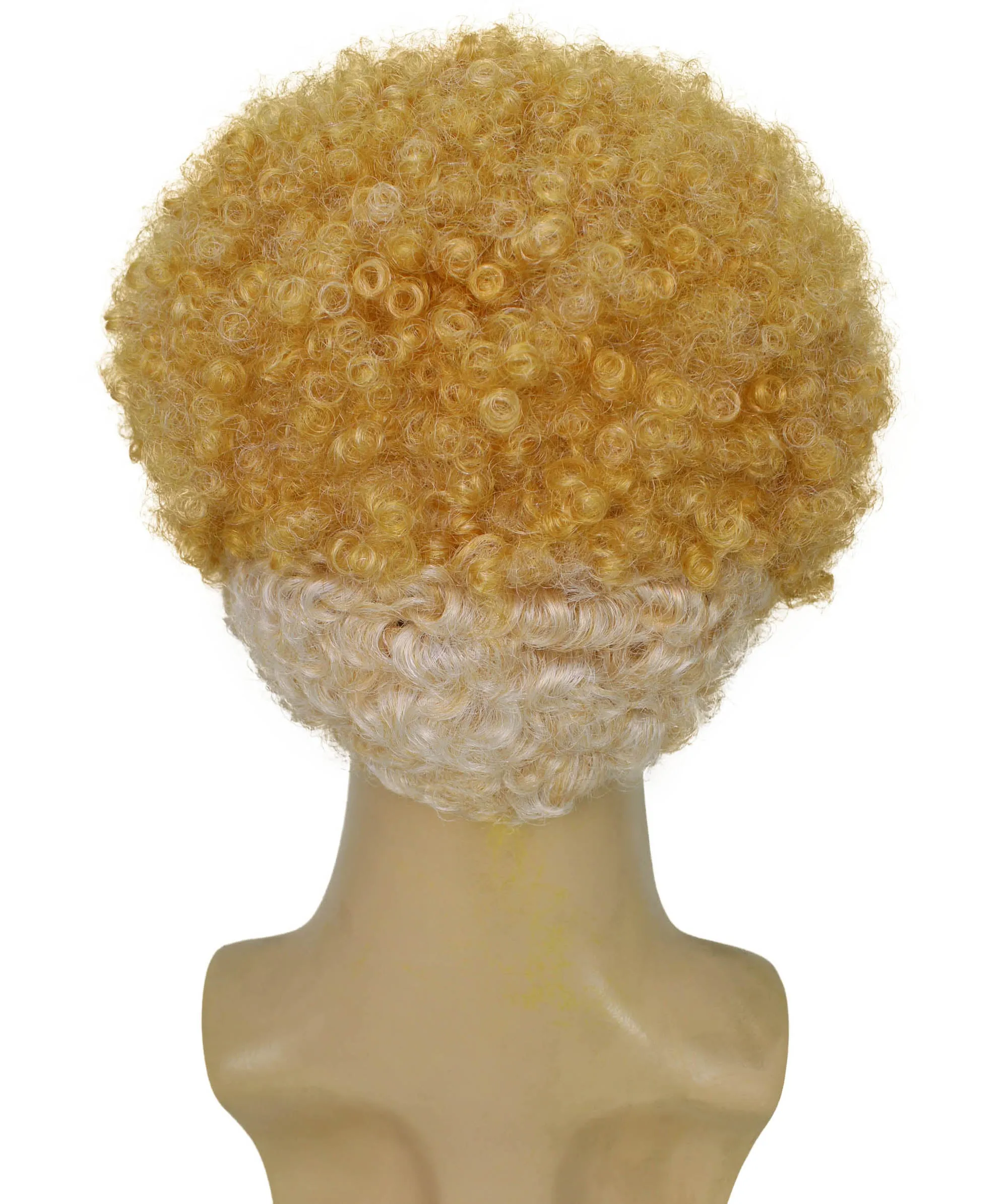 HPO Adult Men's Actor Stylish Blonde Afro Wig| Perfect for Halloween| Flame-retardant Synthetic Fiber