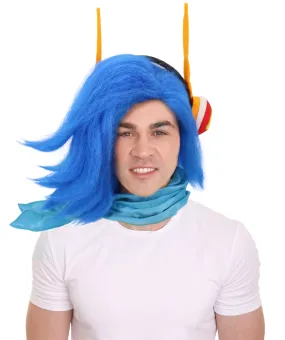 HPO Adult Men's Japanese Manga Blue Prince Wig| Perfect for Halloween| Flame-retardant Synthetic Material