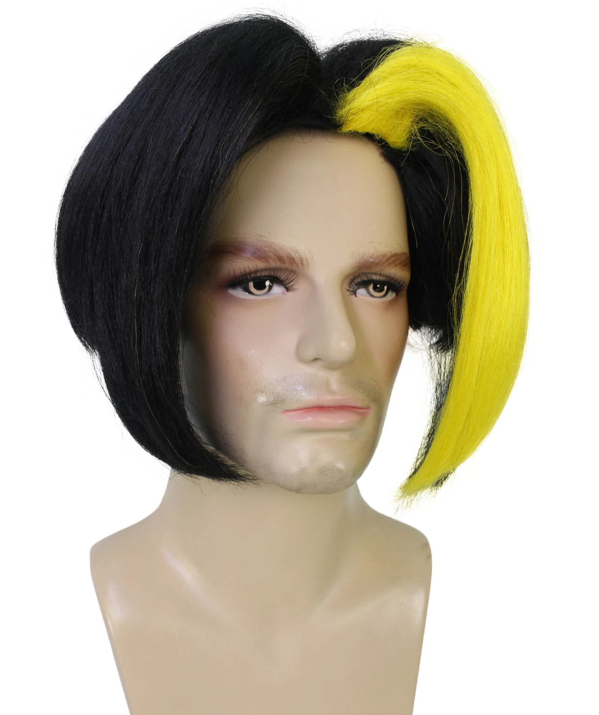 HPO Adult Men's Japanese Manga Young Protagonist Black Wig| Perfect for Halloween| Flame-retardant Synthetic Fiber