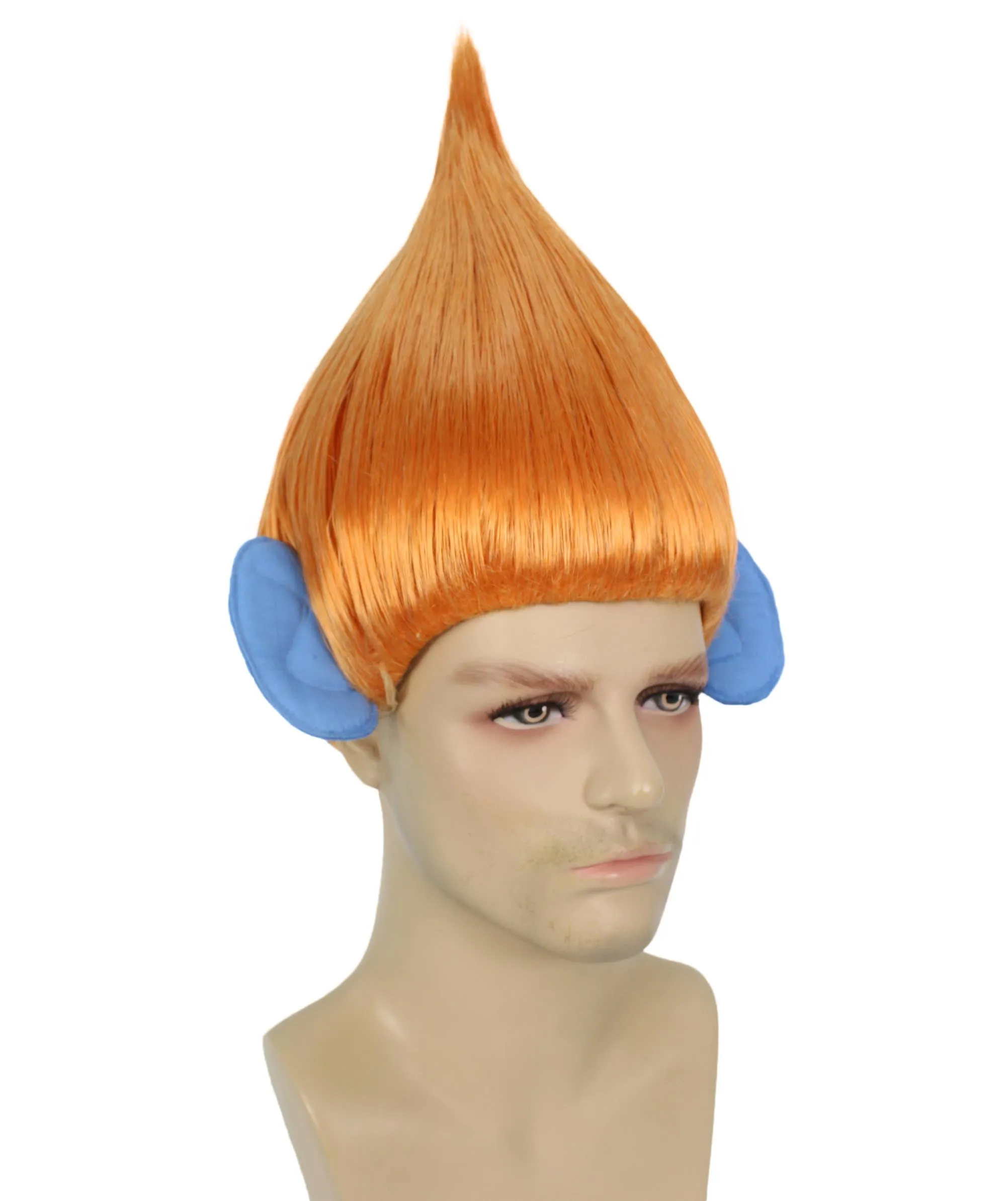 HPO Adult Men's Pointy Diamond Guy Troll Wig with Blue Ears | Multiple Color Options