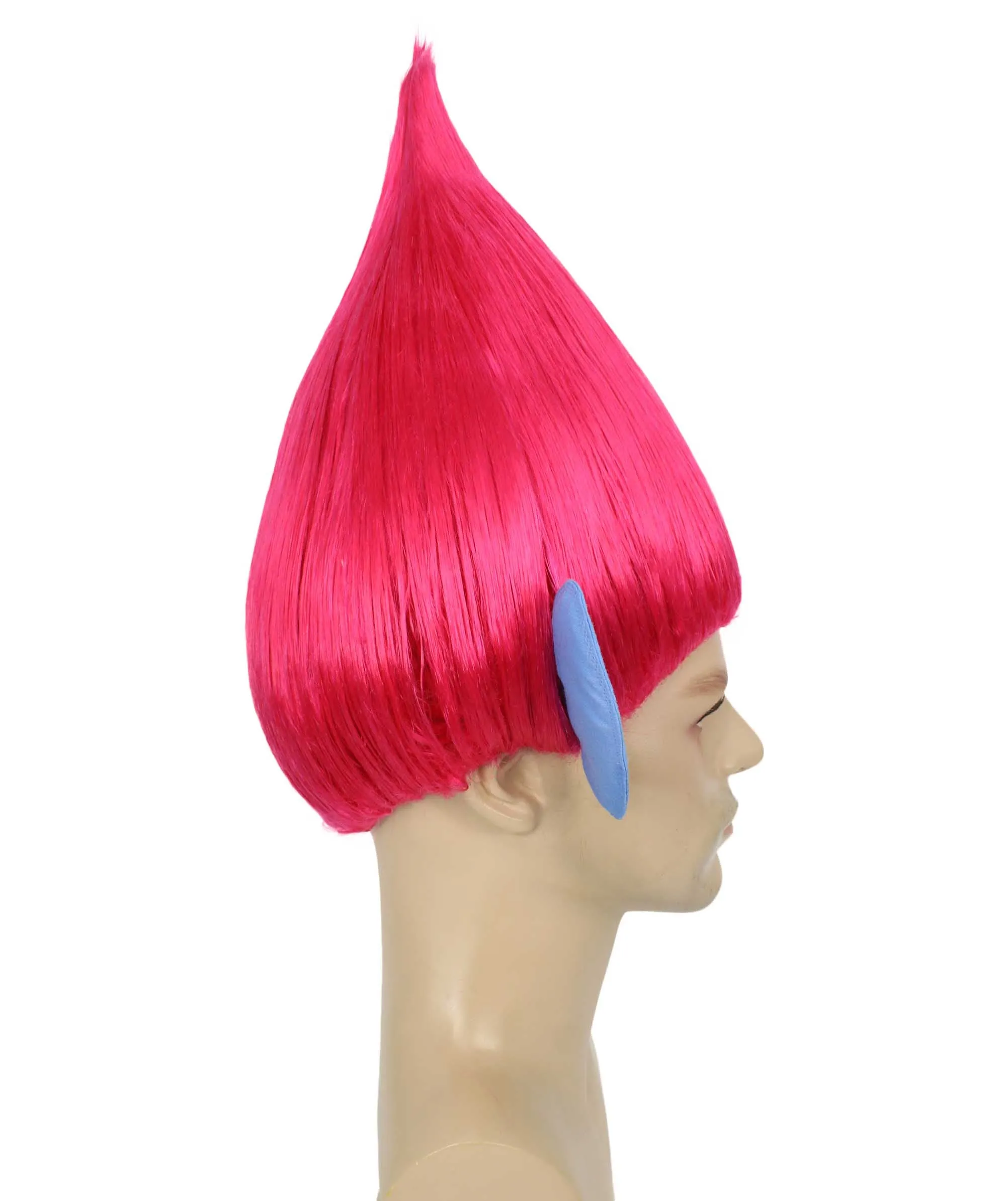 HPO Adult Men's Pointy Diamond Guy Troll Wig with Blue Ears | Multiple Color Options