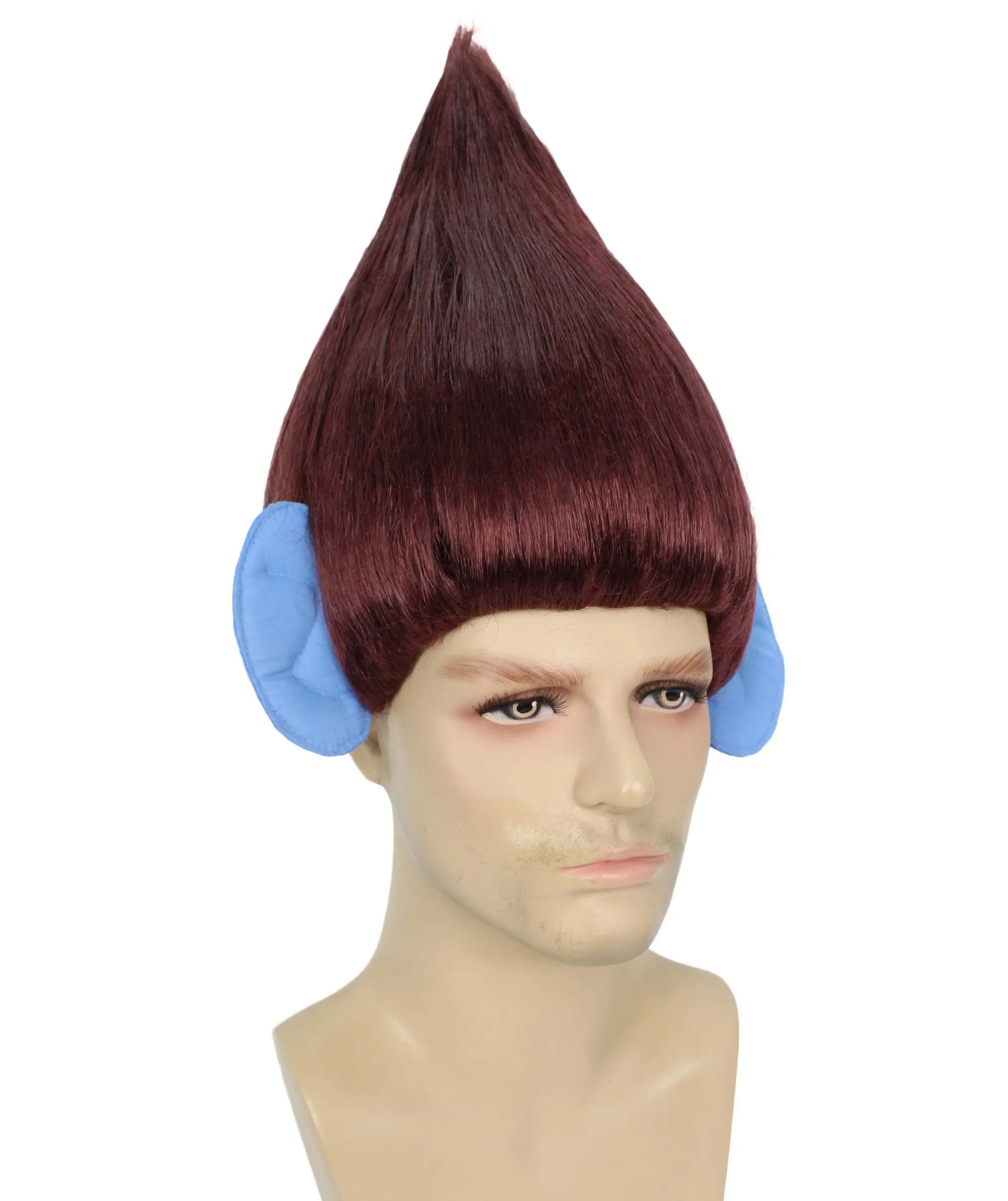 HPO Adult Men's Pointy Diamond Guy Troll Wig with Blue Ears | Multiple Color Options