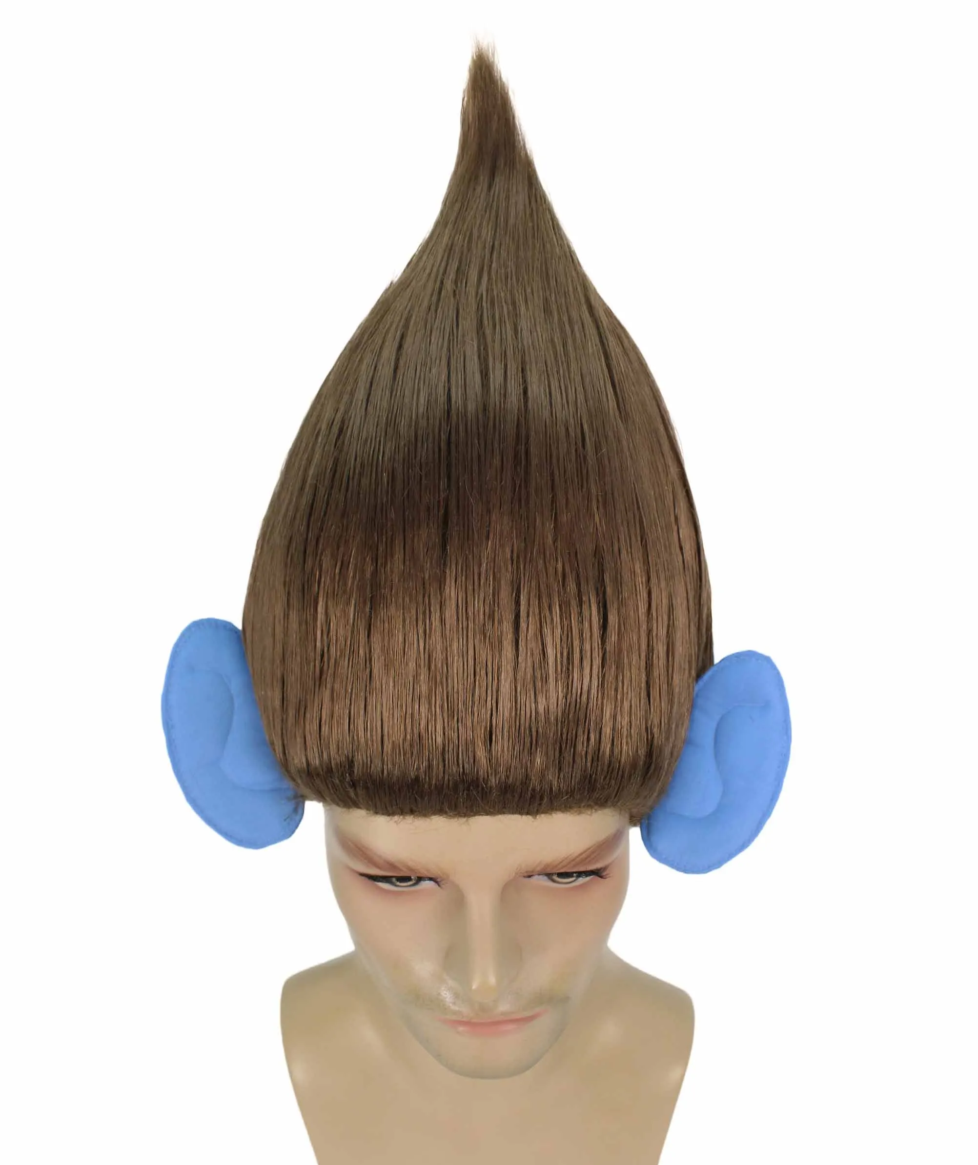 HPO Adult Men's Pointy Diamond Guy Troll Wig with Blue Ears | Multiple Color Options