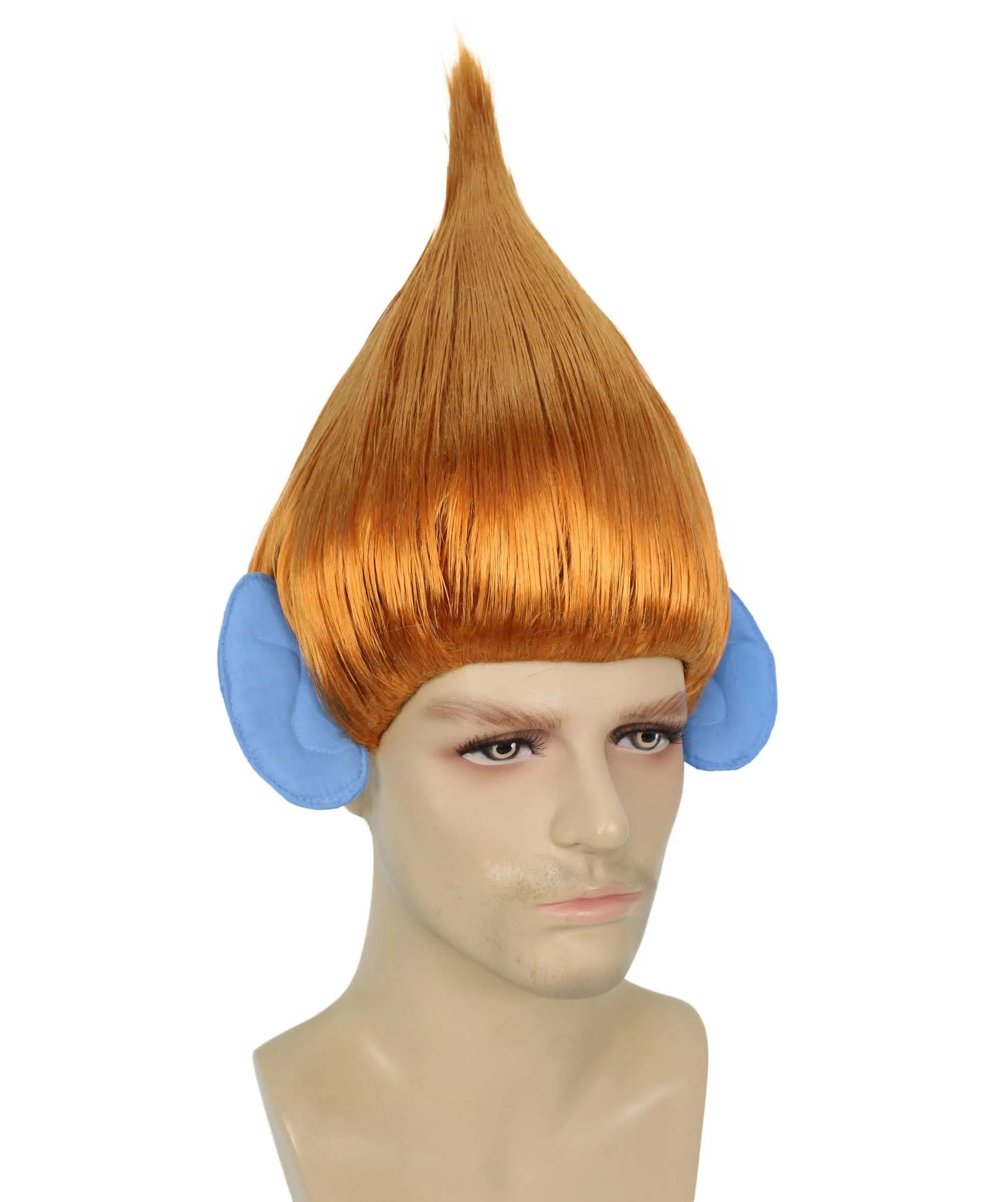 HPO Adult Men's Pointy Diamond Guy Troll Wig with Blue Ears | Multiple Color Options