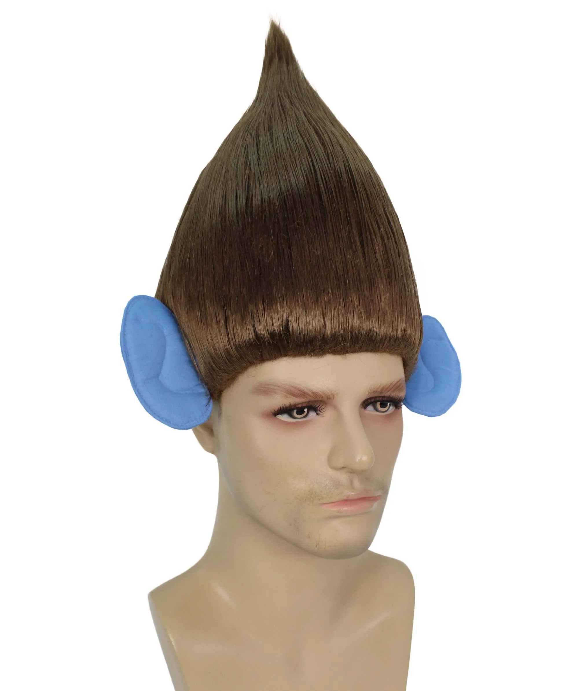 HPO Adult Men's Pointy Diamond Guy Troll Wig with Blue Ears | Multiple Color Options