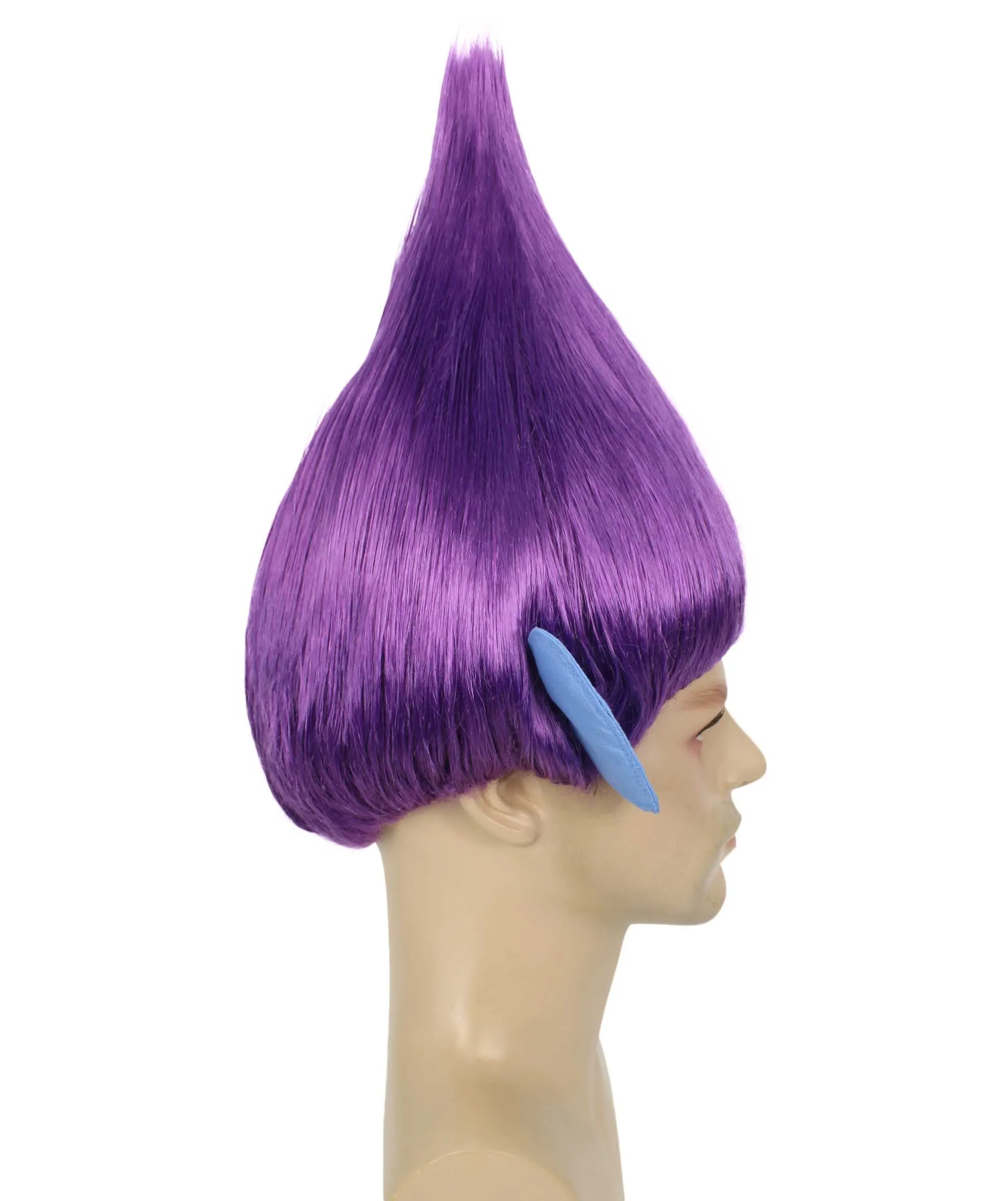 HPO Adult Men's Pointy Diamond Guy Troll Wig with Blue Ears | Multiple Color Options