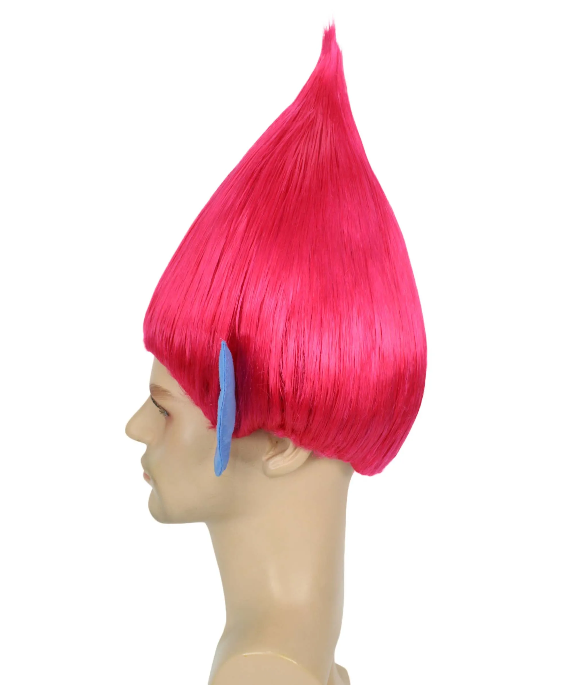 HPO Adult Men's Pointy Diamond Guy Troll Wig with Blue Ears | Multiple Color Options