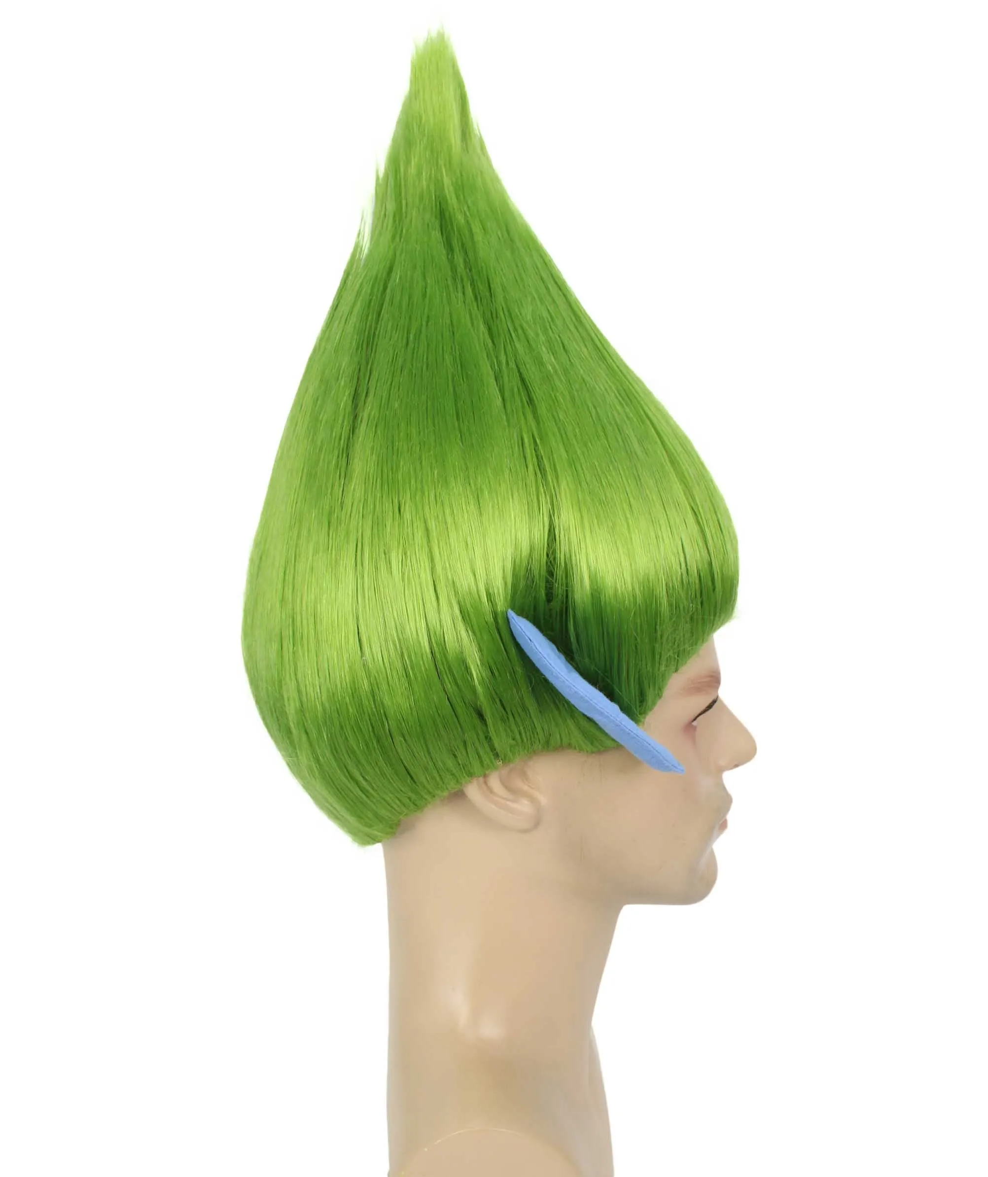 HPO Adult Men's Pointy Diamond Guy Troll Wig with Blue Ears | Multiple Color Options