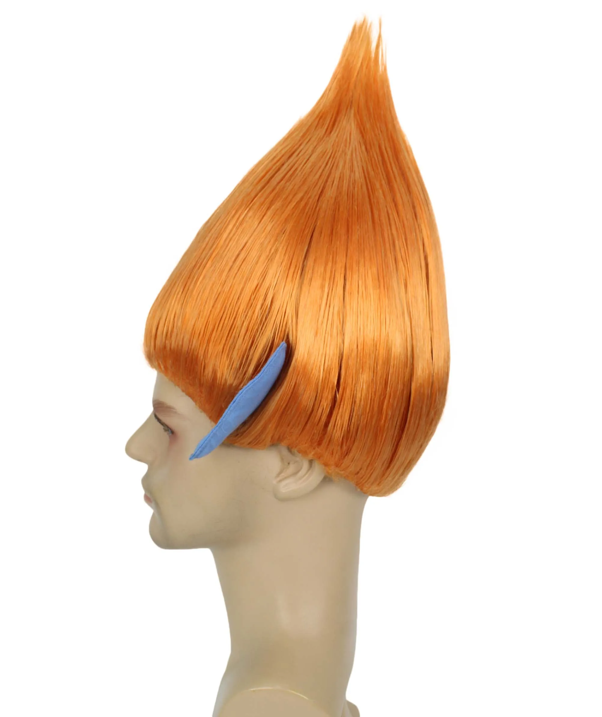 HPO Adult Men's Pointy Diamond Guy Troll Wig with Blue Ears | Multiple Color Options