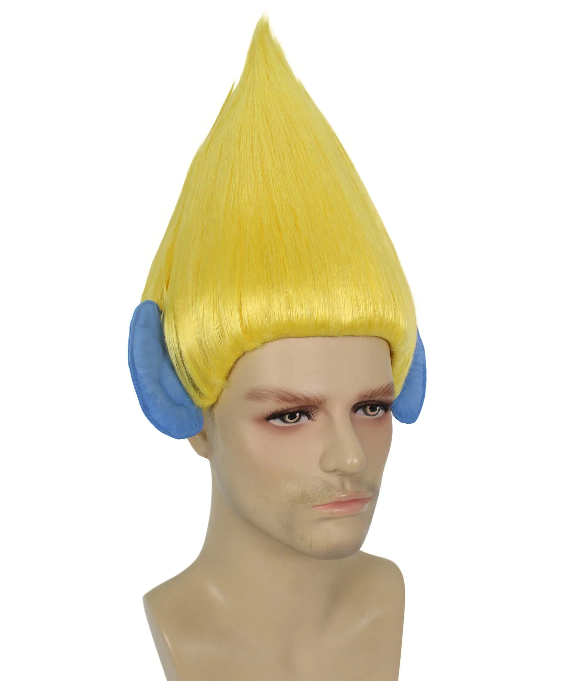 HPO Adult Men's Pointy Diamond Guy Troll Wig with Blue Ears | Multiple Color Options