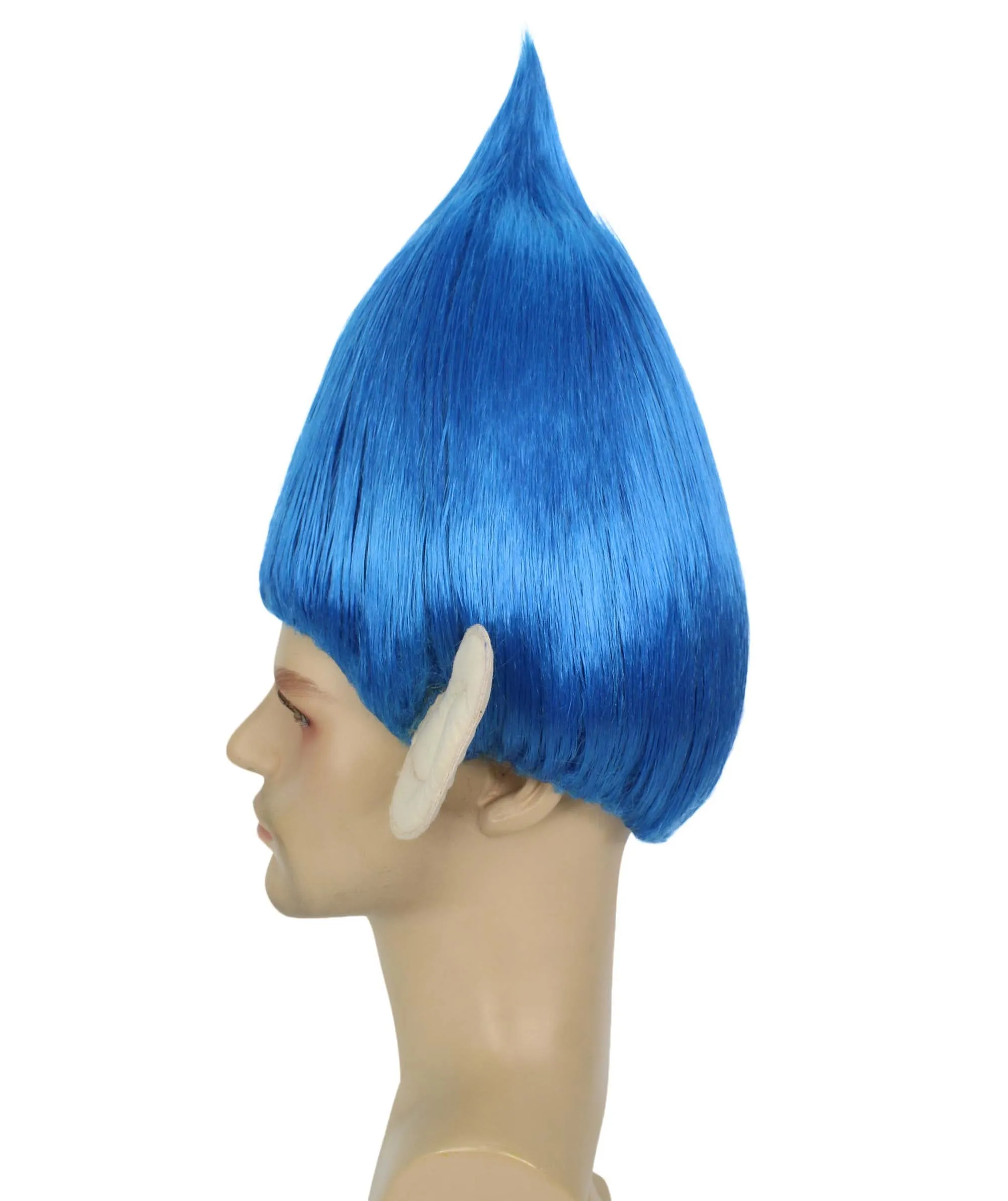 HPO Adult Men's Pointy Diamond Guy Troll Wig with Blue Ears | Multiple Color Options