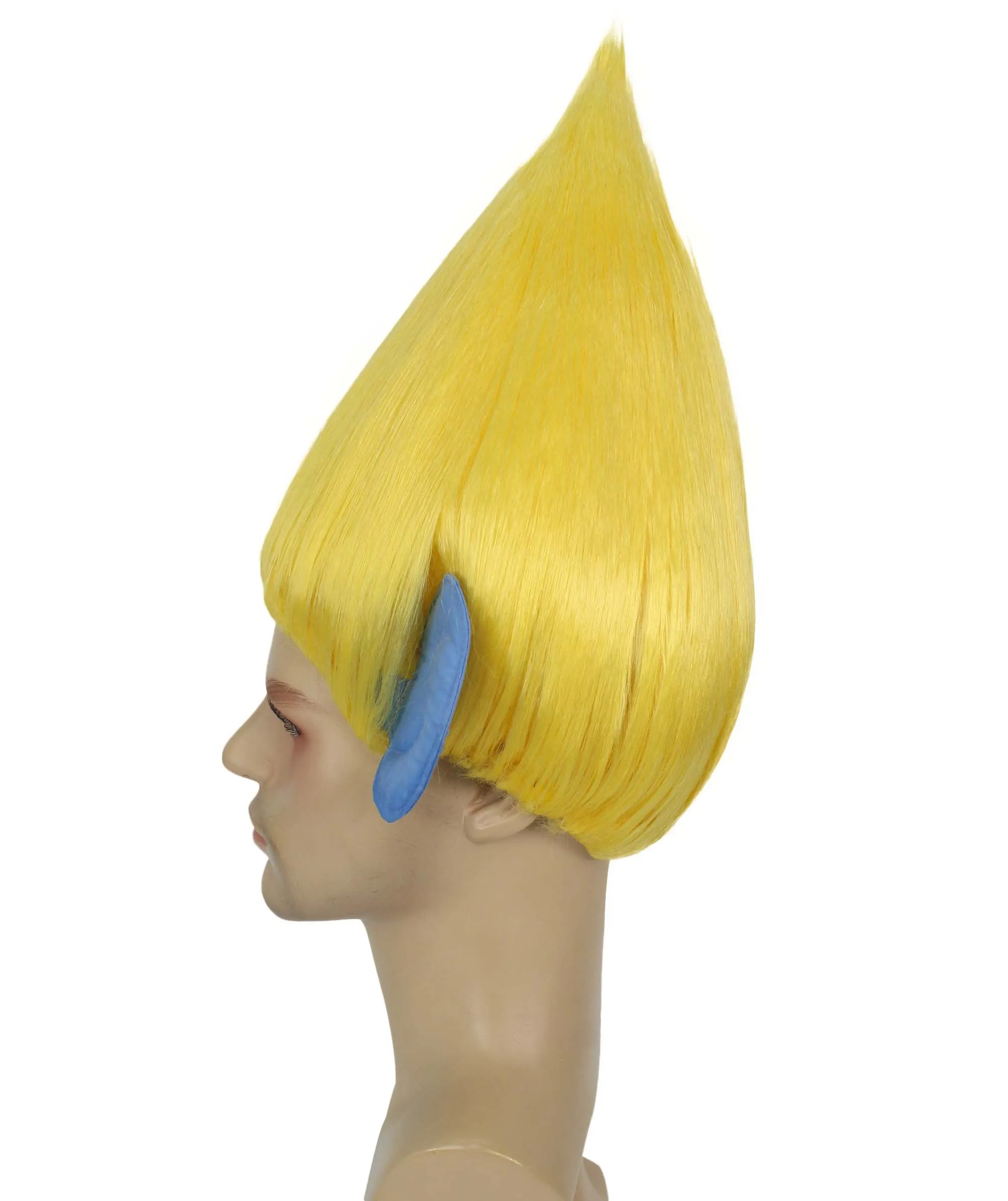 HPO Adult Men's Pointy Diamond Guy Troll Wig with Blue Ears | Multiple Color Options