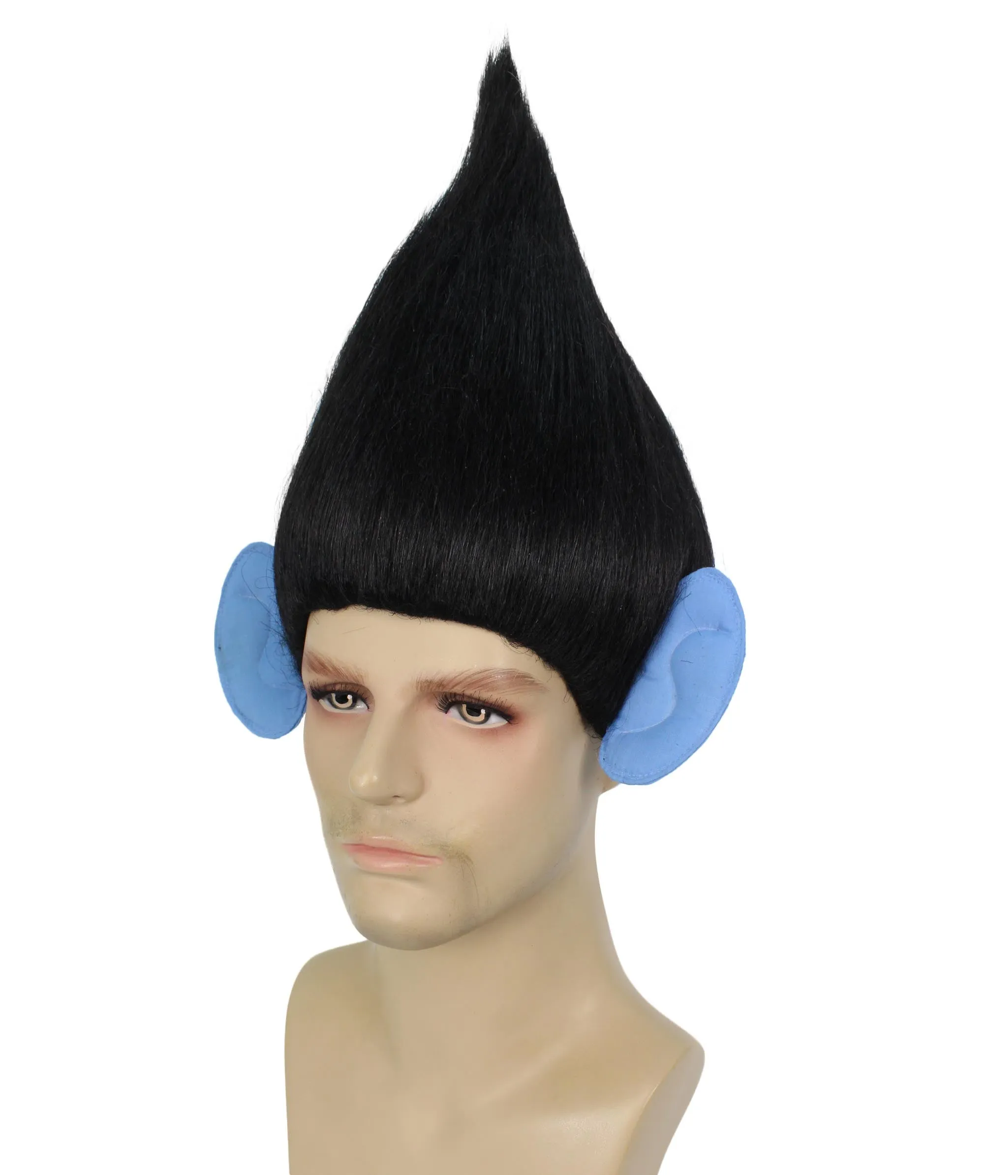 HPO Adult Men's Pointy Diamond Guy Troll Wig with Blue Ears | Multiple Color Options