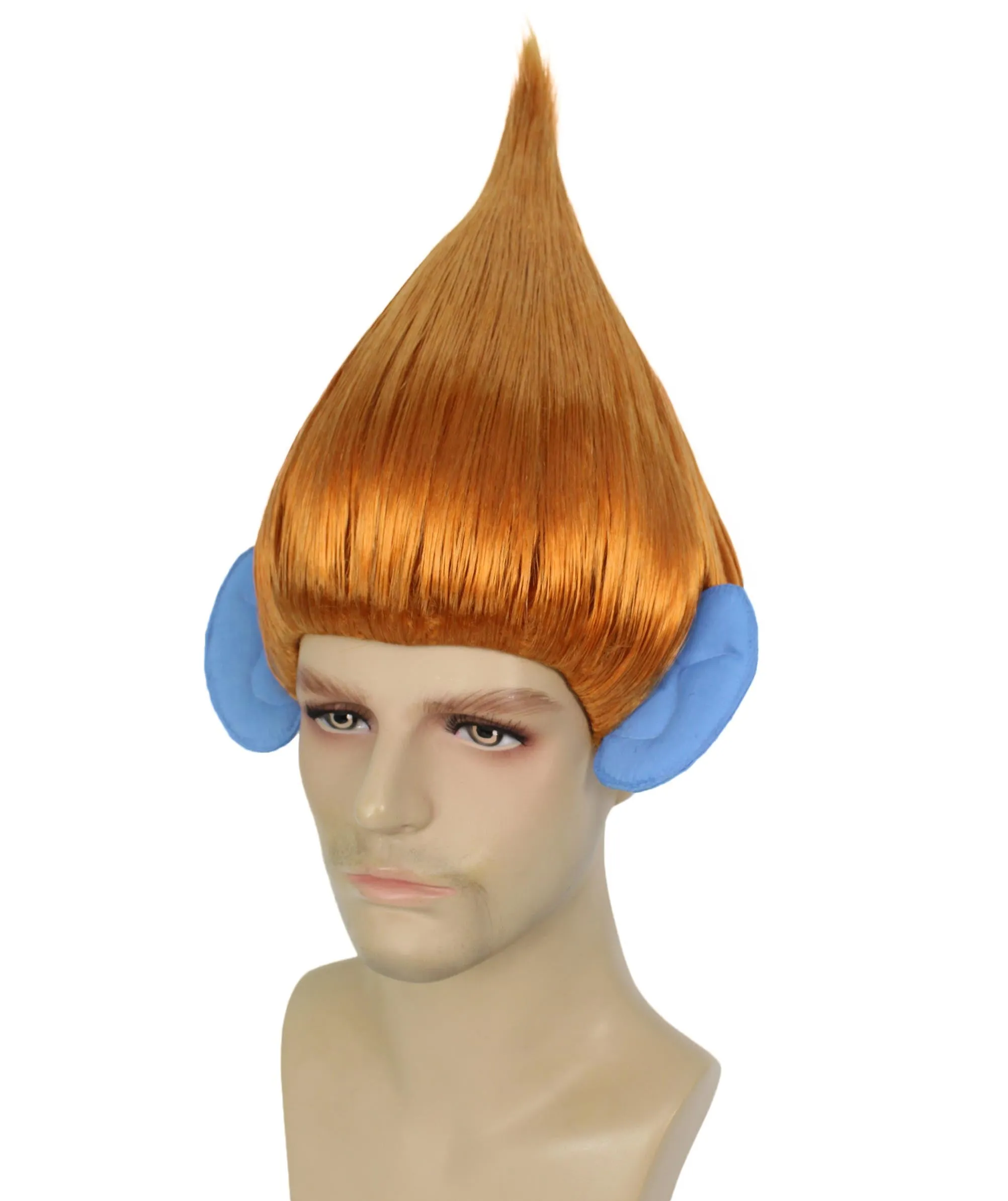 HPO Adult Men's Pointy Diamond Guy Troll Wig with Blue Ears | Multiple Color Options