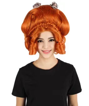 HPO Adult Women's American Drag Performer Orange Wig| Perfect for Cosplay| Flame-retardant Synthetic Fiber