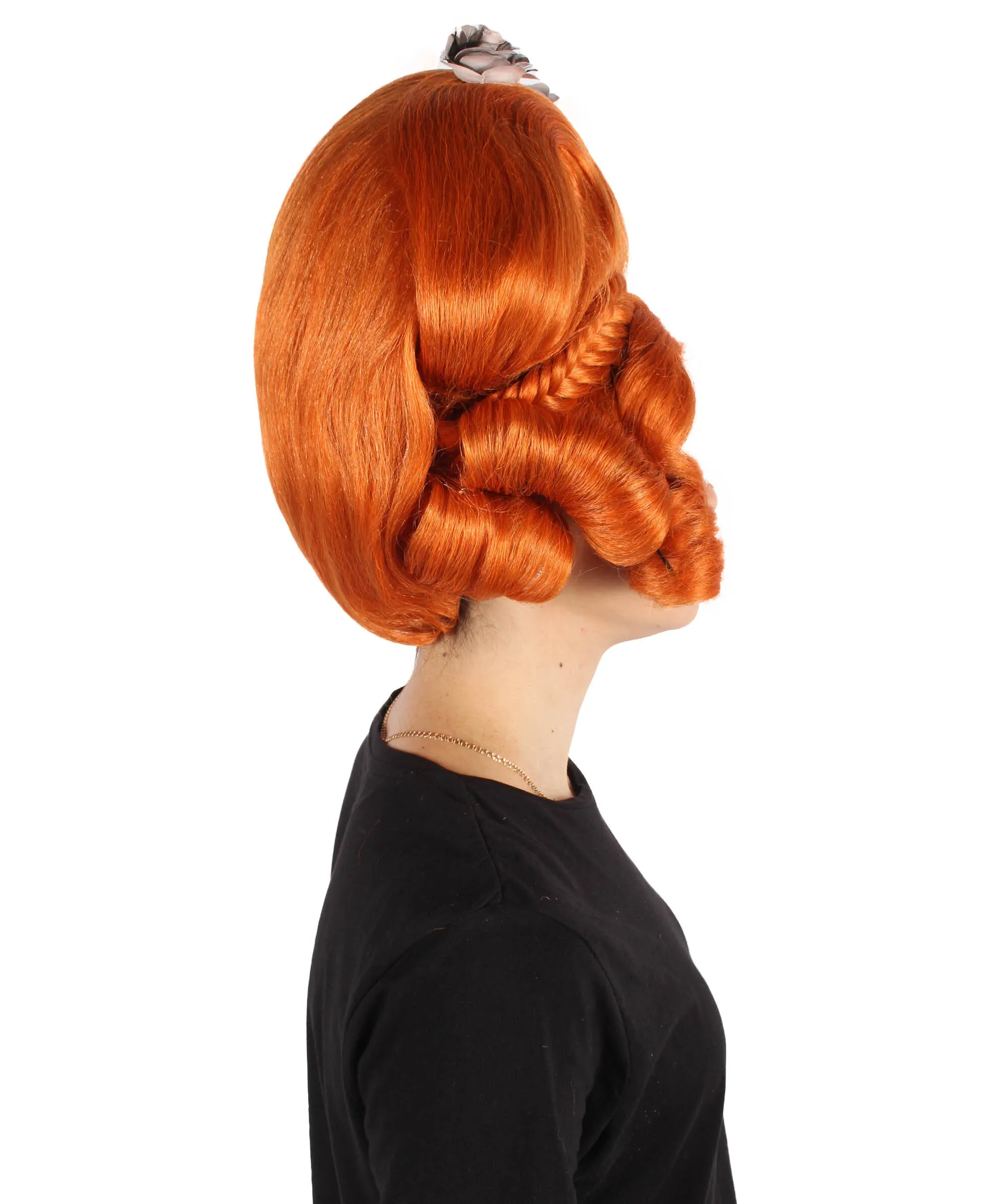 HPO Adult Women's American Drag Performer Orange Wig| Perfect for Cosplay| Flame-retardant Synthetic Fiber