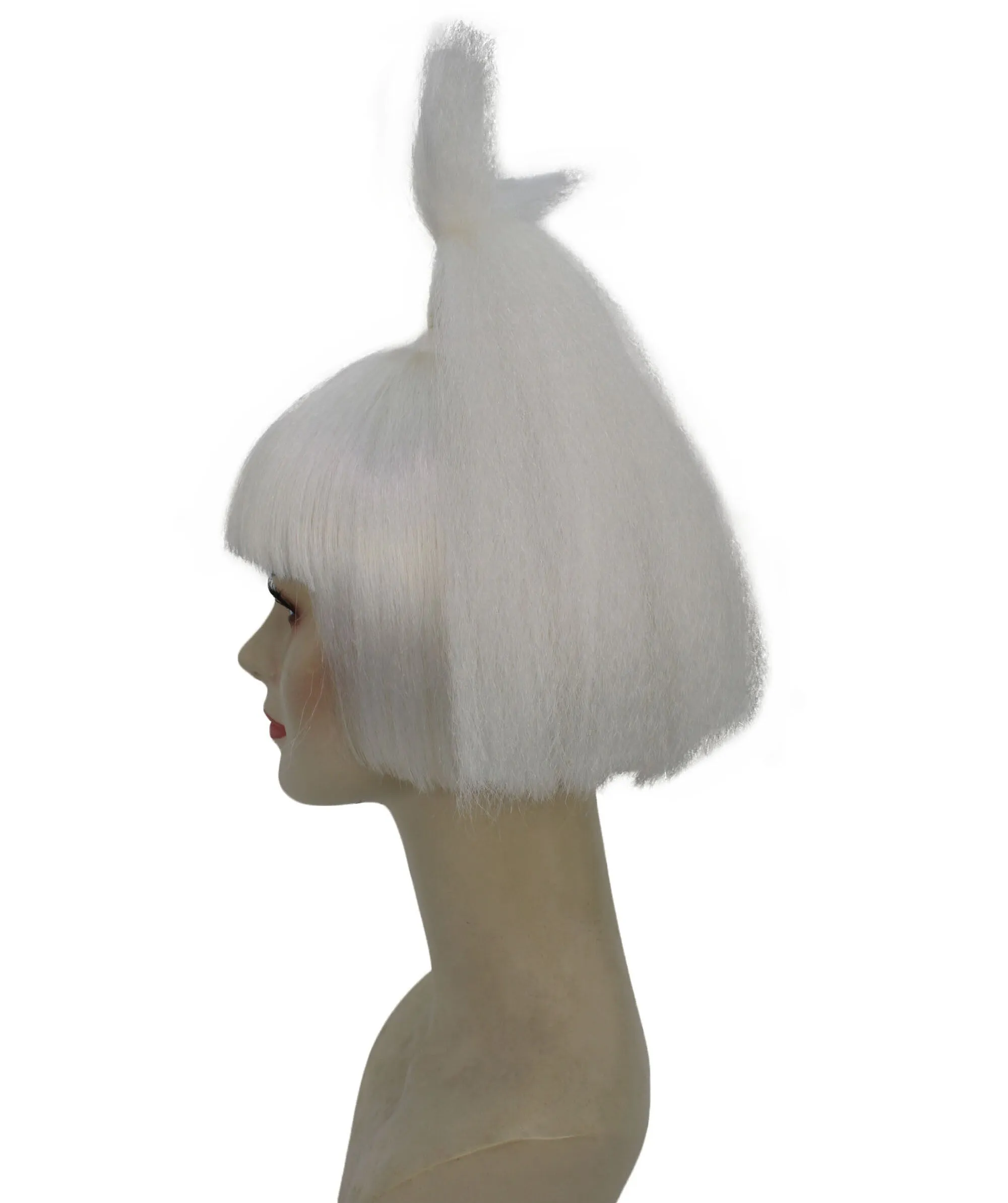 HPO Adult Women's American Figure Skater White Ponytail Wig I Cosplay Wig I Flame-retardant Synthetic Fiber