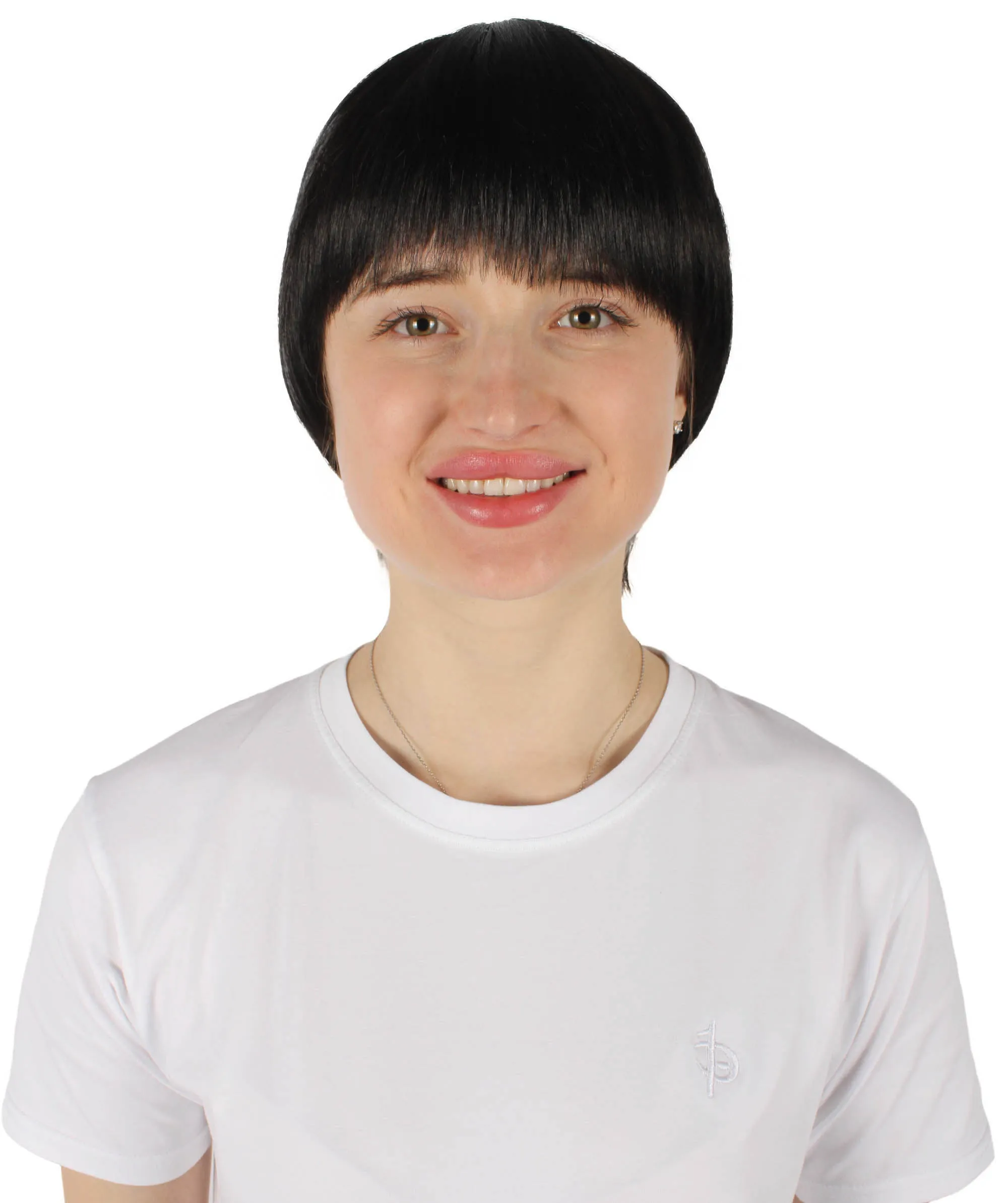 HPO Adult Women's Black and White Harajuku Gradient Mullet Wig| Perfect for Halloween| Flame-retardant Synthetic Fiber