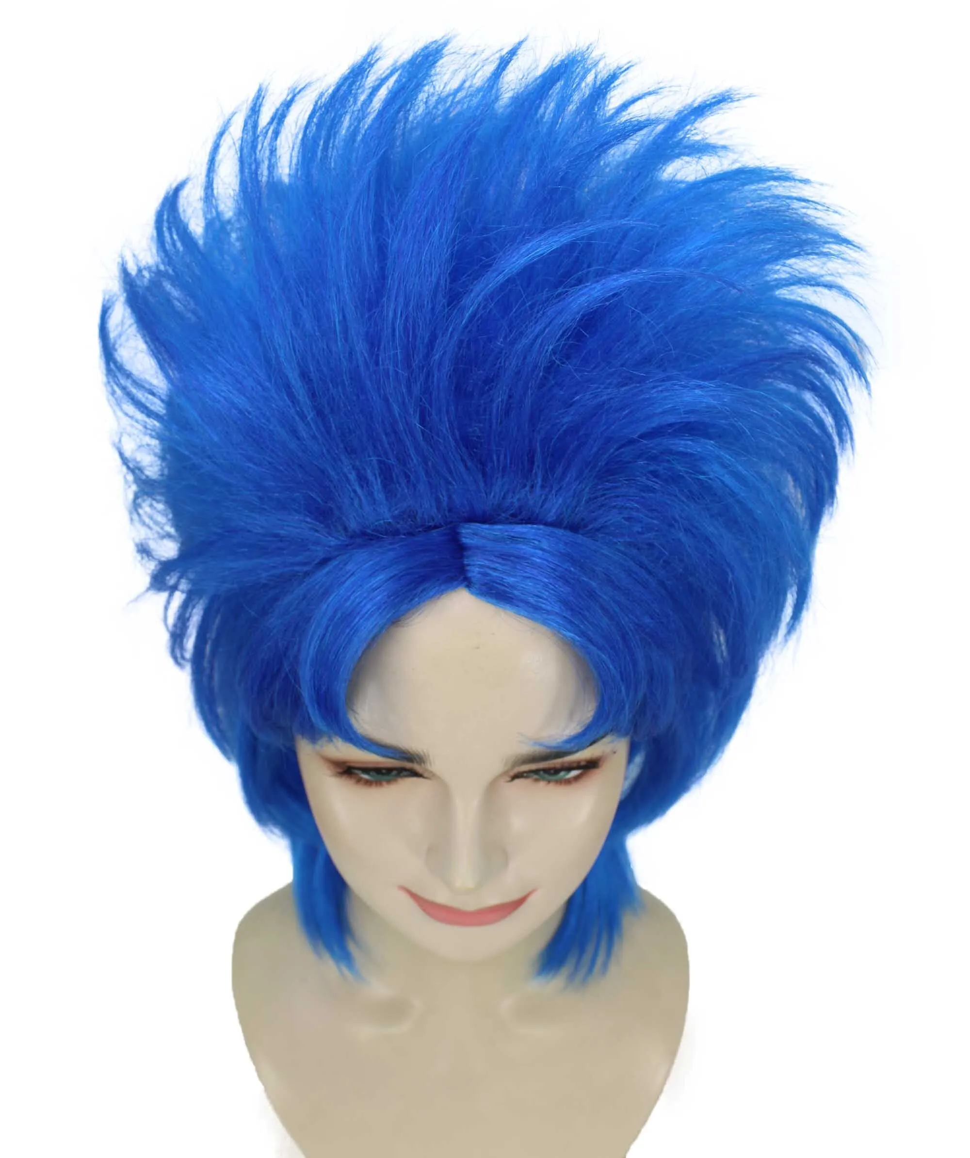 HPO Adult Women's Blue Updo Drag Queen Wig for Cosplay