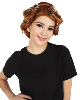 HPO Adult Women's Curly Brown Vintage Wig I Perfect for Cosplay I Flame-retardant Synthetic Fiber