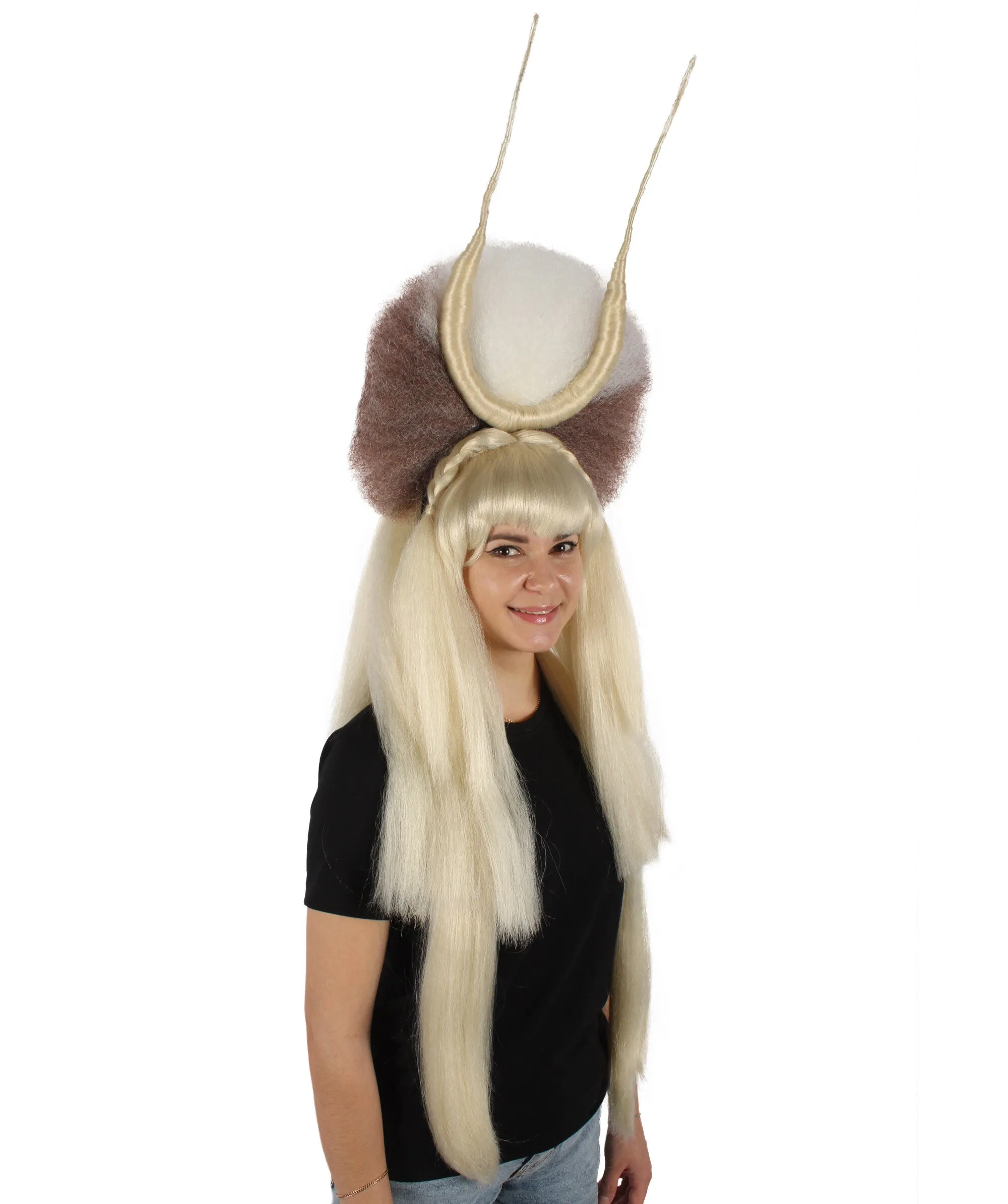 HPO Adult Women's Dramatic Devil Horn Layered Wig I Flame-retardant Synthetic Fiber